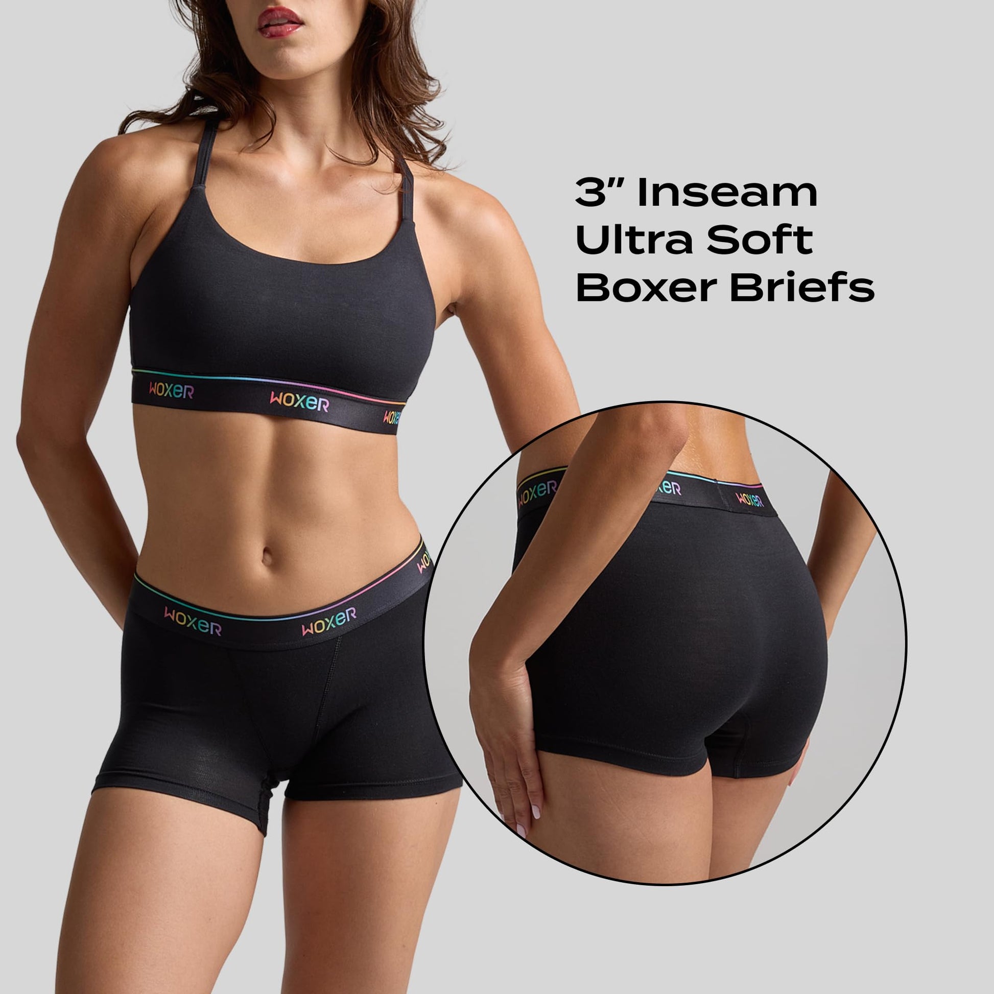 Woxer Womens Boxers - Star 3" Boy Shorts Underwear for Women - Boxers for Women