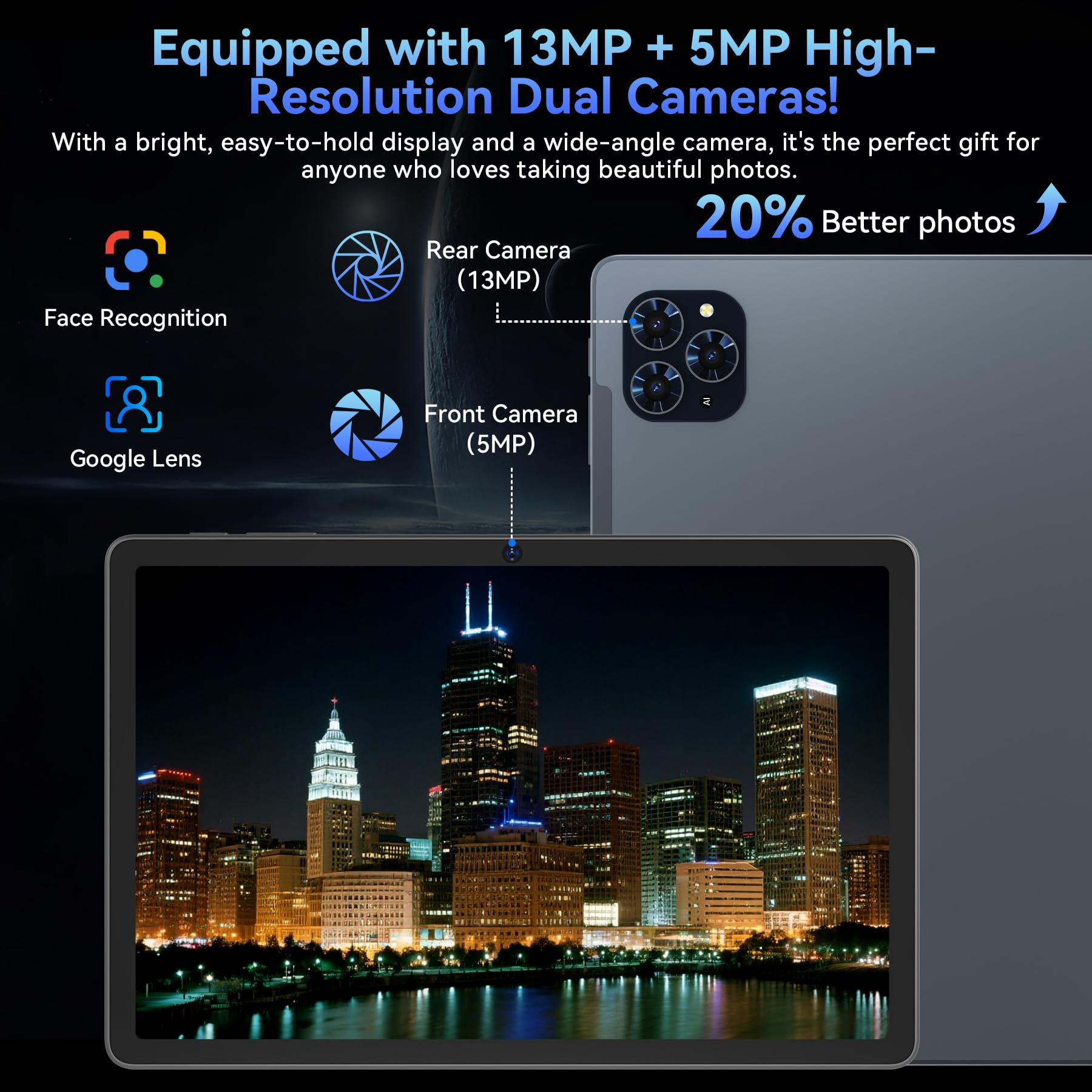 Tablet 2025 World's First Android 16 Tablet with Gemini AI, 11 Inch FHD Display, 24GB RAM 128GB ROM /2TB TF, T7250 CPU+13MP Camera, 8000mAh, Widevine L1, 2 in 1 Tablets with Keyboard Mouse Stylus