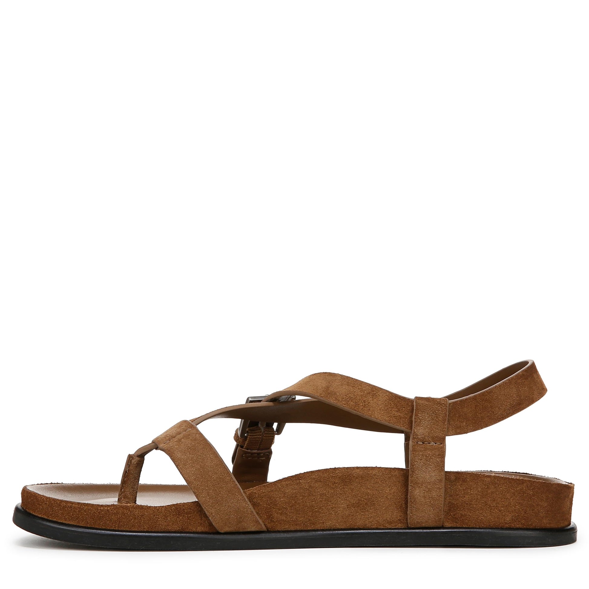 Vince Womens Franca Flat Sandal Elmwood Suede 8 M