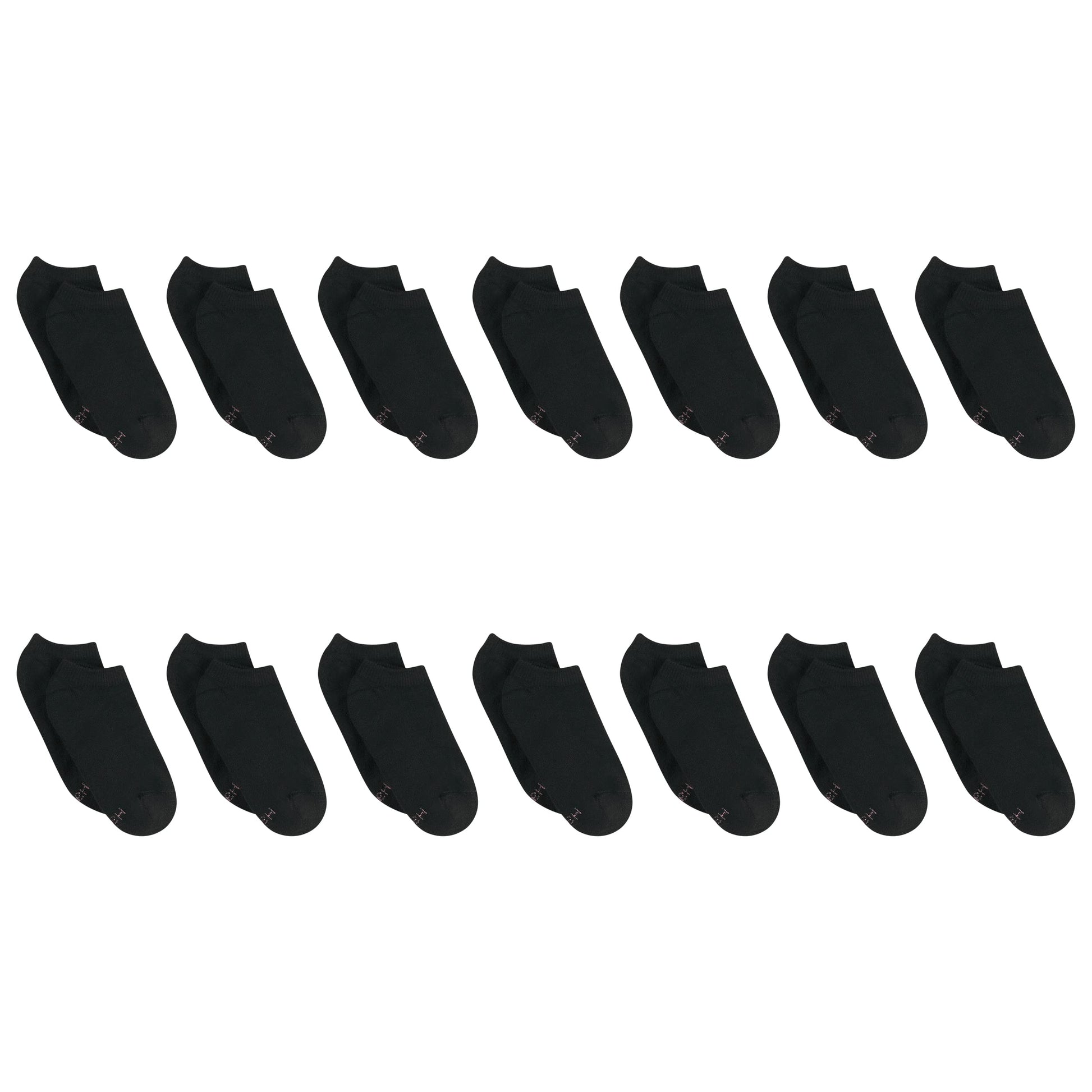Hanes Women's Value, Show Soft Moisture-Wicking Socks, Available in 10 and 14-Packs, Black-14, 8-12