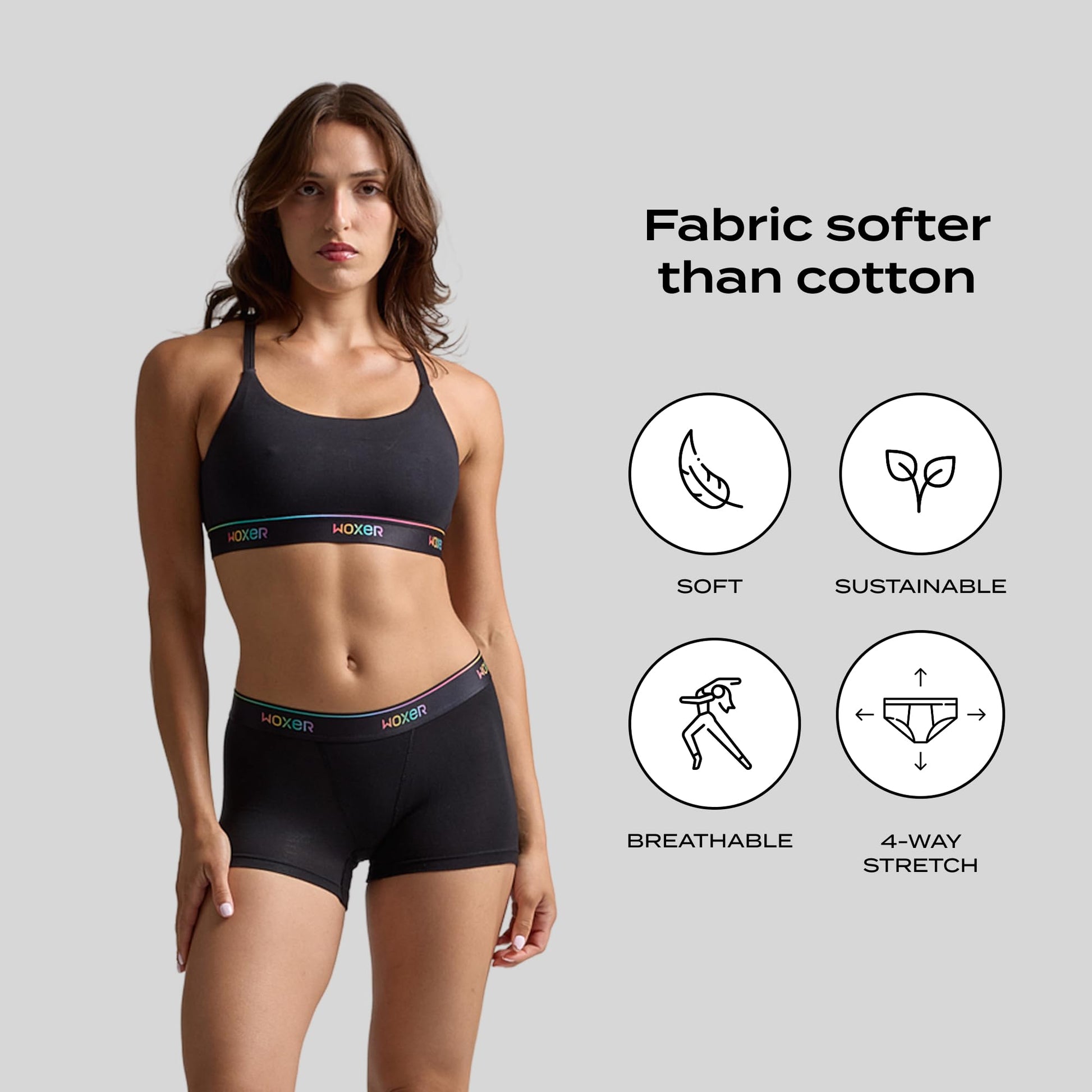 Woxer Womens Boxers - Star 3" Boy Shorts Underwear for Women - Boxers for Women