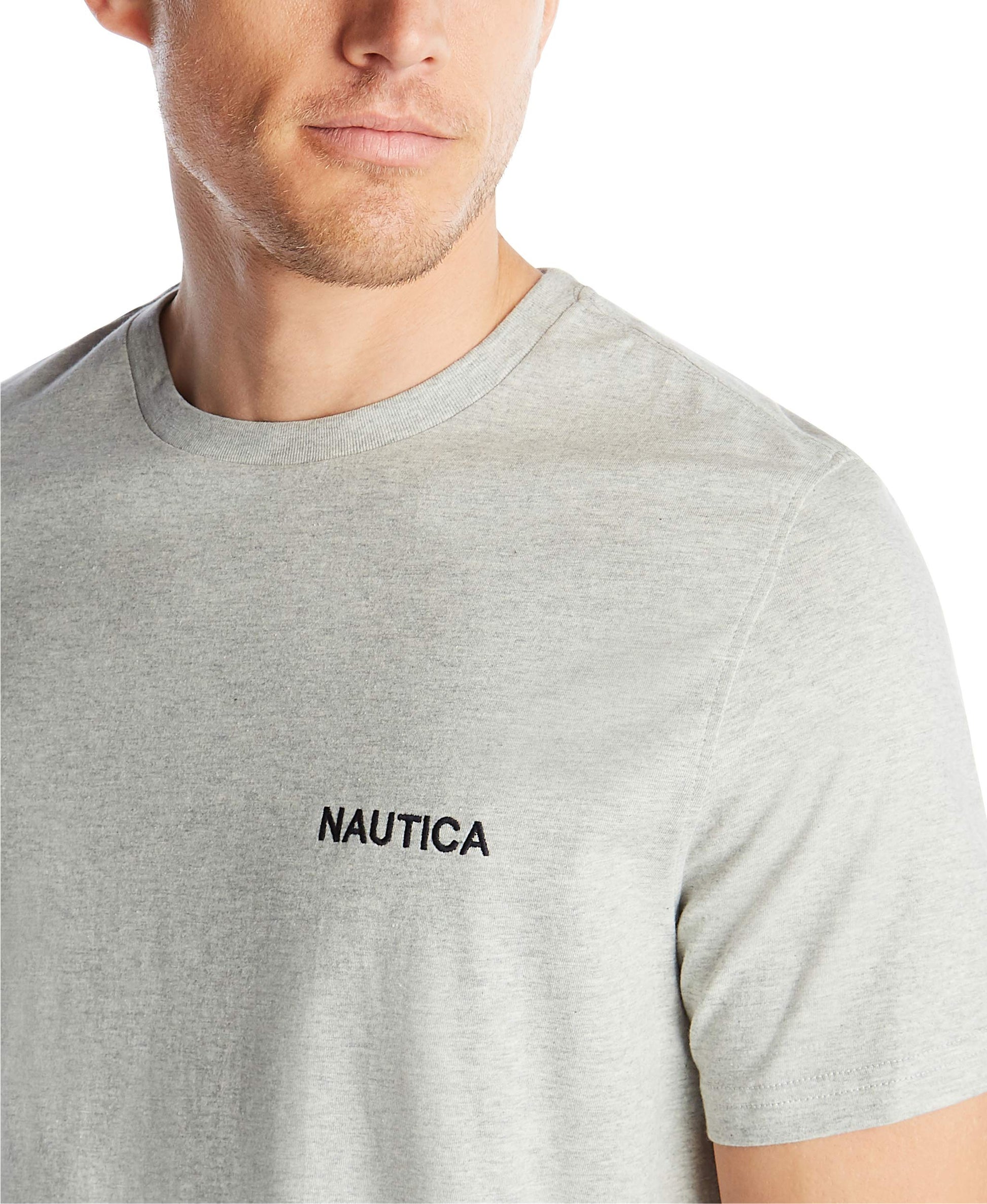 Nautica Men's Short Sleeve Solid Crew Neck T-Shirt, Grey Heather, XX-Large