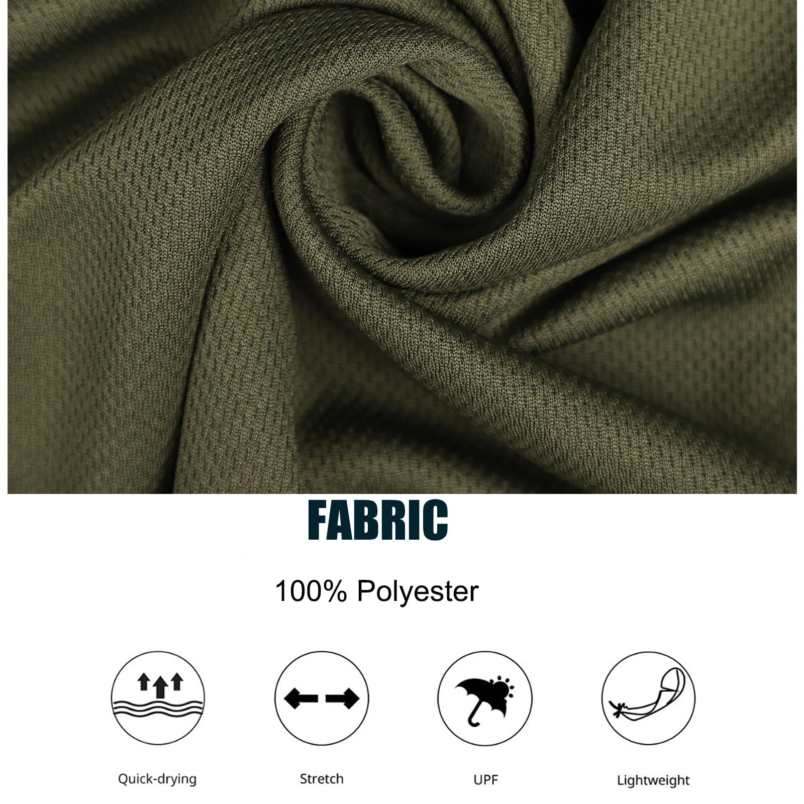 Mens Active Athletic T-Shirts Set Long Sleeve Sun Protective Quick Dry Hoodies Shirt 5 Pack M