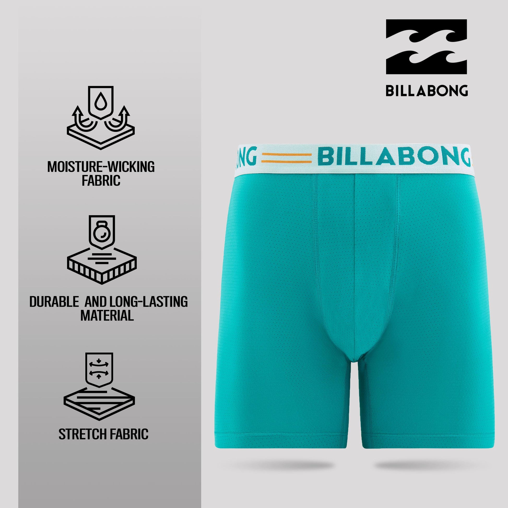 Billabong Mens Underwear 4 Pack Microfiber Performance Boxer Briefs for Men