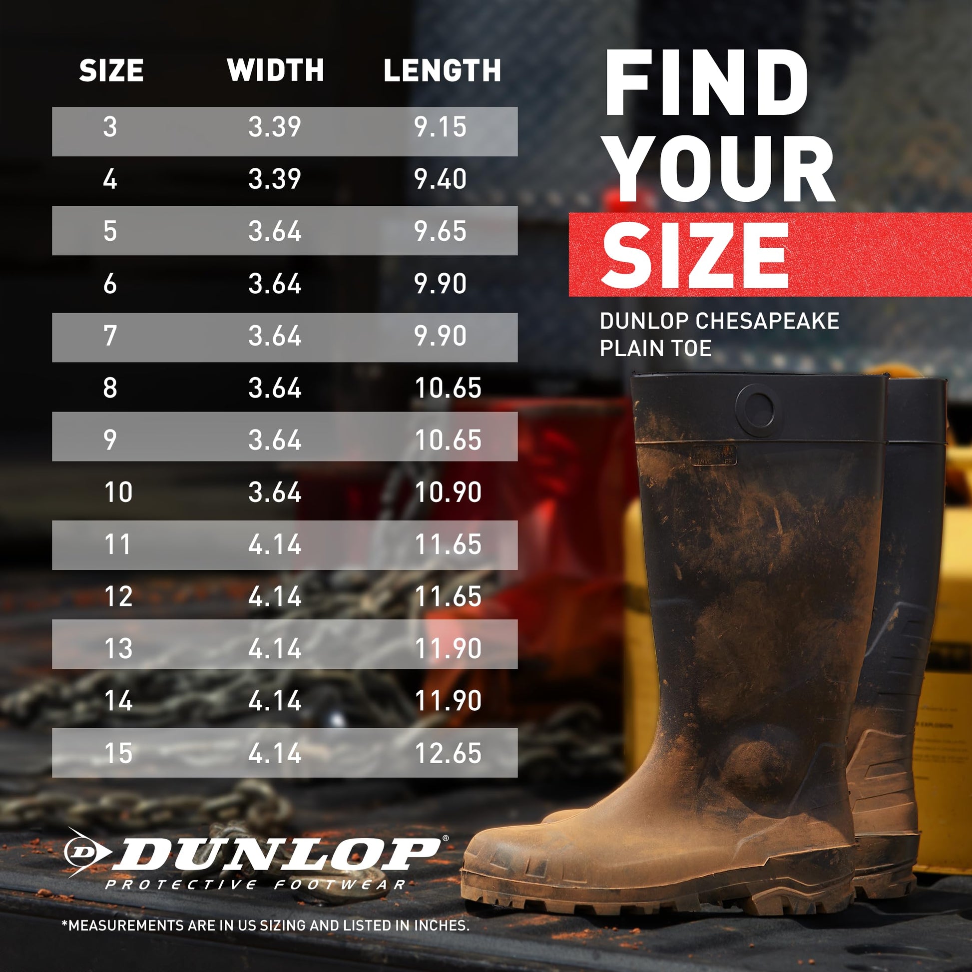 DUNLOP Protective Footwear, Chesapeake plain toe Black Amazon, 100% Waterproof PVC, Lightweight and Durable, 8677577.09, Size 9 US