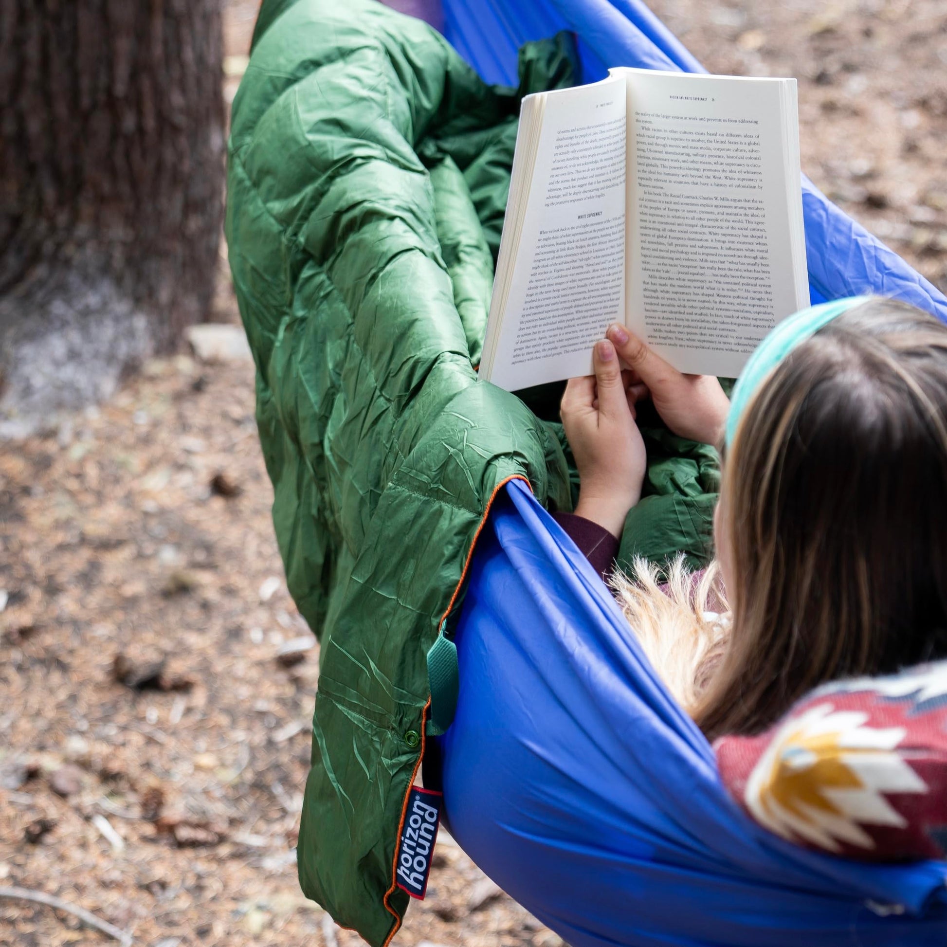 Horizon Hound Trek Down Camping Blanket - Outdoor Travel Quilt, Green | Insulated, Lightweight & Warm Gear for Sleep, Camping, Stadium, Hiking & Festivals | Water Resistant, Packable & Compact