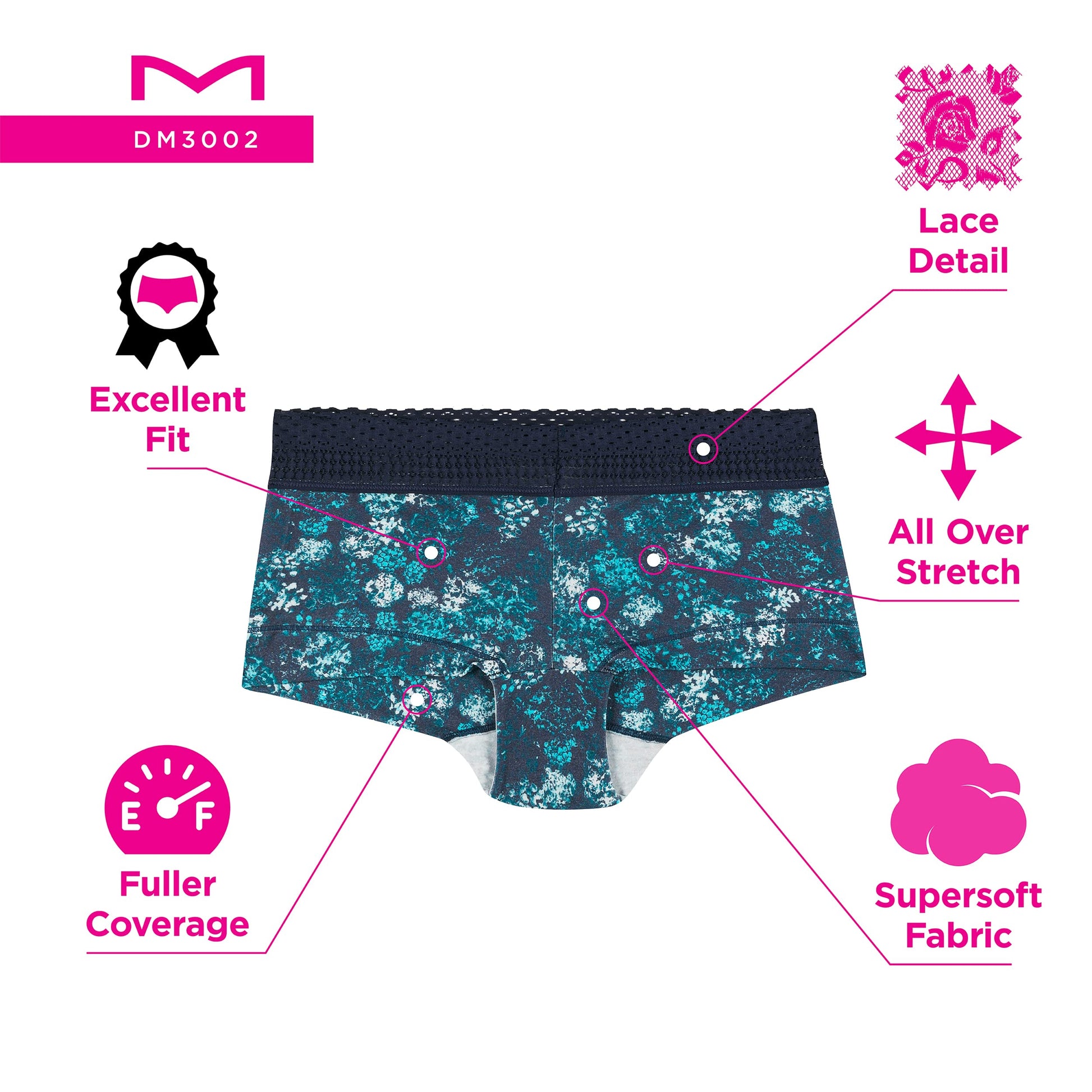 Maidenform Underwear, Stretch Cotton Boyshort Panties for Women, Assorted, 3-Pack, Latte Lift/Black/Navy