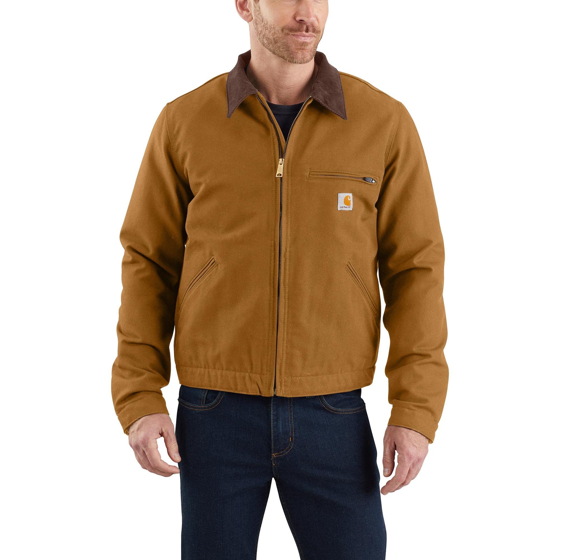 Carhartt mens Relaxed Fit Duck Blanket-lined Detroit Jacket Work Utility Outerwear, Carhartt Brown, Medium US