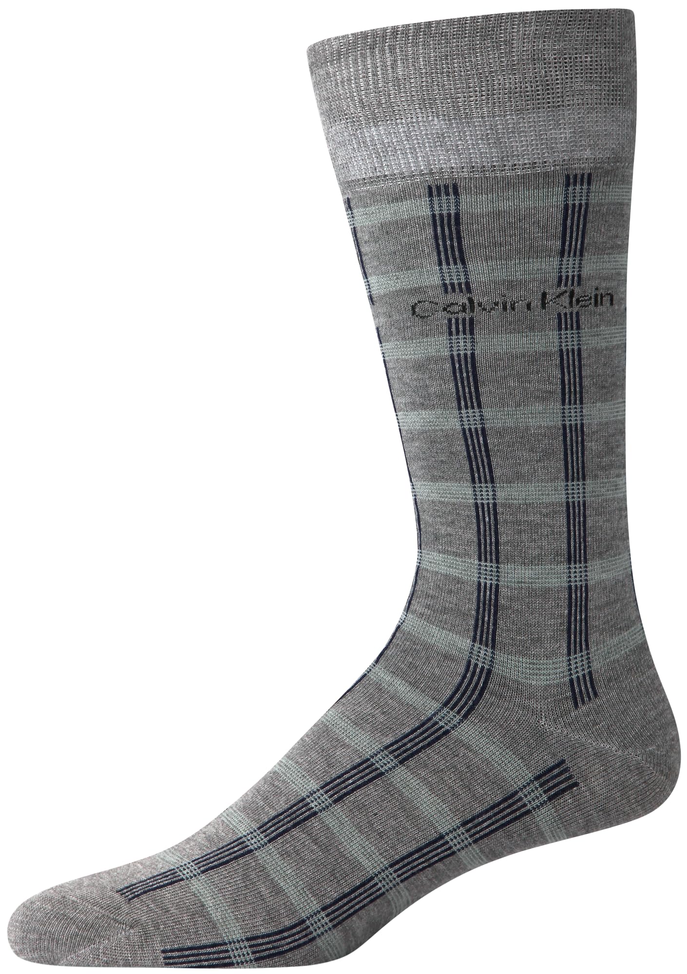 Calvin Klein Men's Dress Socks - 4 Pack Soft Cotton Blend, Striped Crew Socks - Casual Long Work Socks for Men (Sizes: 7-12), Size 7-12, Navy Assorted
