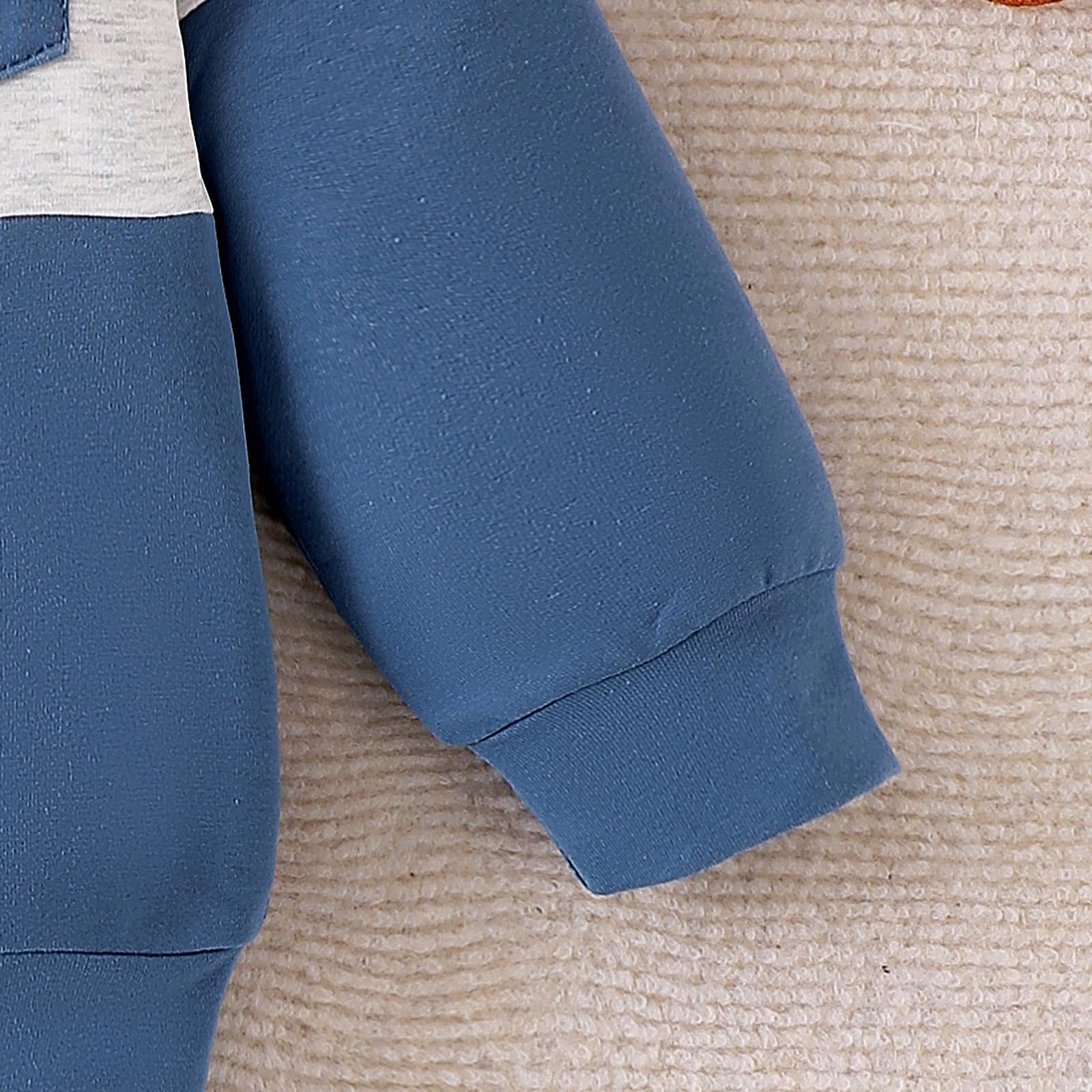 KAFIREN Baby Clothes Boy 12-18 Months Boys Clothes Fall Winter Outfits Long Sleeve Patchwork Sweatshirt Tops Casual Pants Light Blue 12-18M