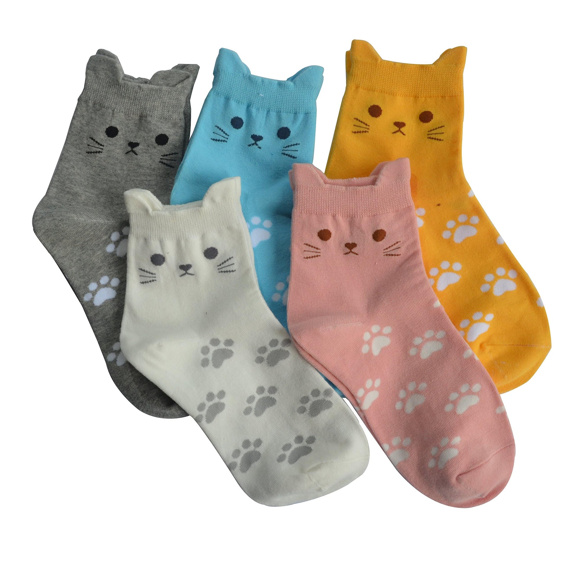 Jeasona Women's Cute Cat Socks Cat Gifts for Women Fun Animals Funny Funky Cotton