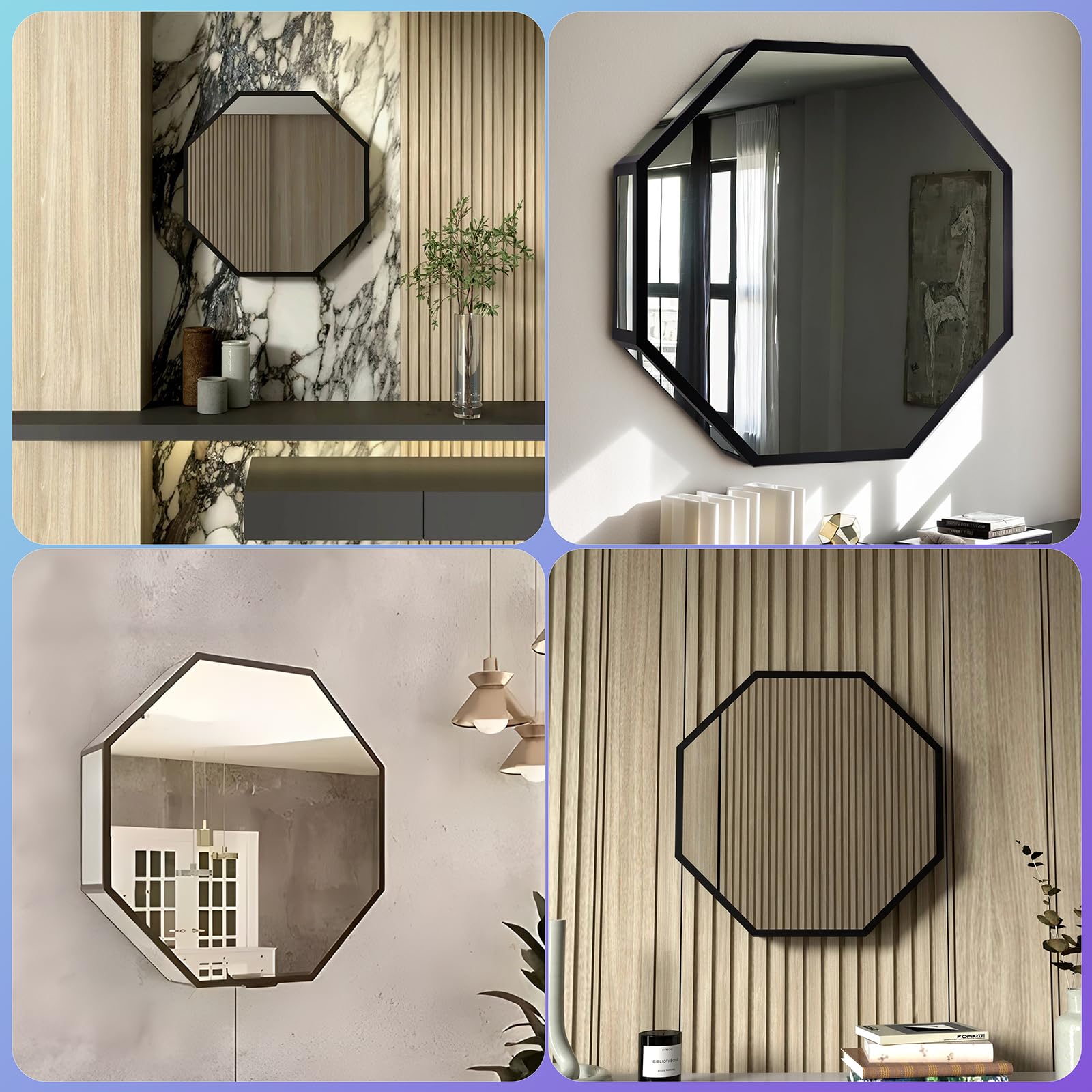 XQDUPDA 3D LED Infinity Mirror Light – Multicolor Tunnel Lamp with Smart APP & Remote Control, Cool RGB Art Light for Home Decor, Bedroom, Living Room, Party, Bar & Gaming (Octagon-19.7 in/50 CM)