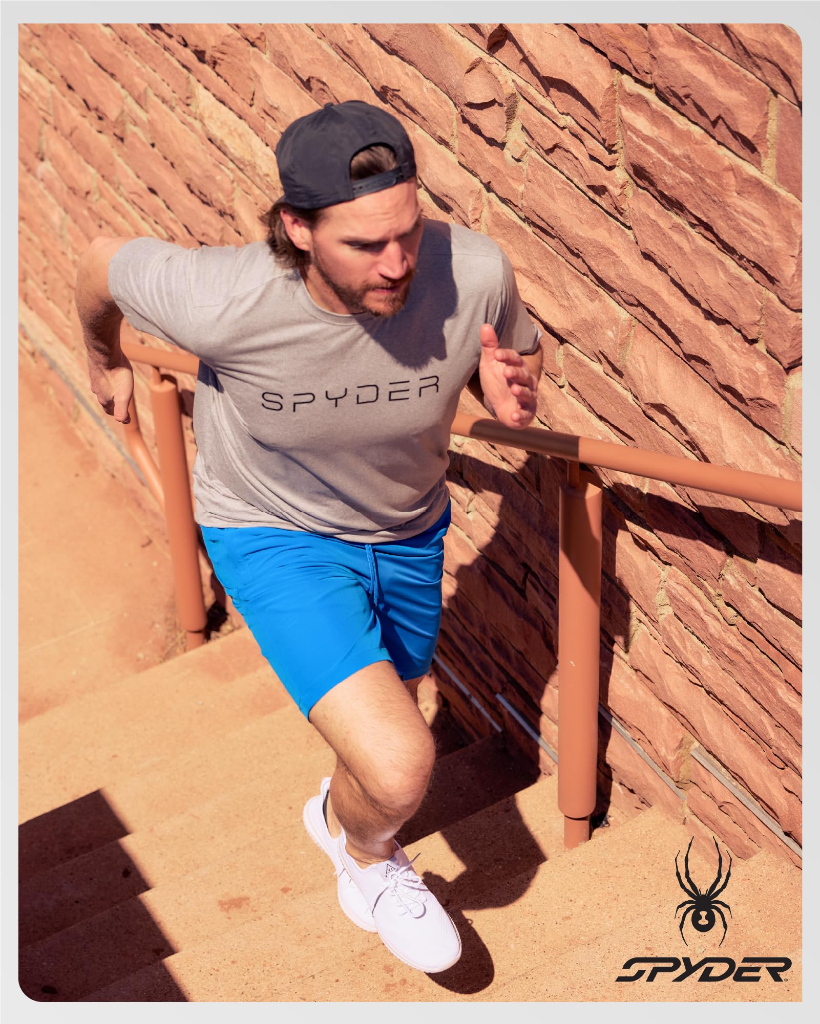 Spyder Athletic Mens T Shirt - Moisture Wicking Performance Ultra Soft Short Sleeve Running Gym Workout Shirts for Men, Size XX-Large, Navy Jacquard