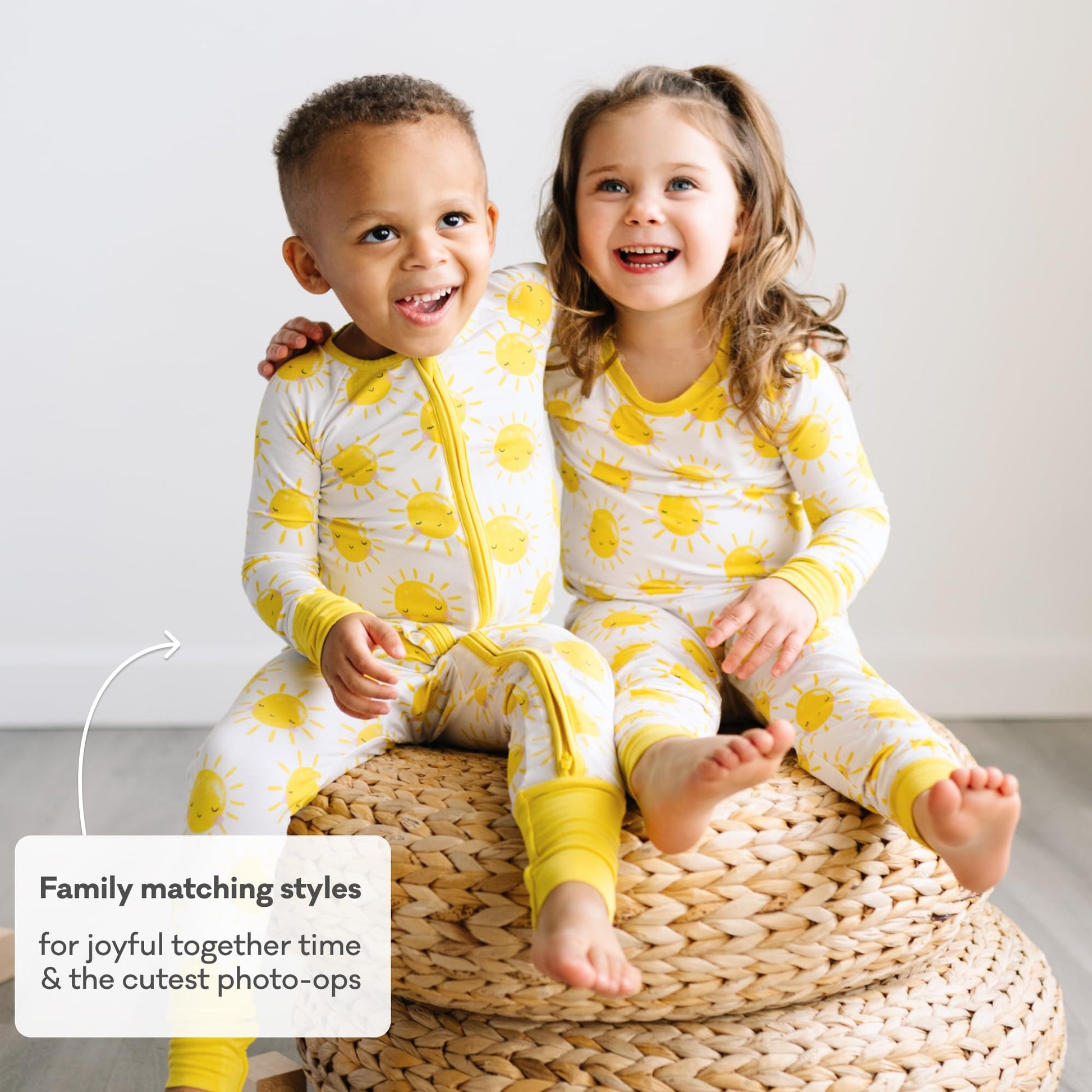 Little Sleepies Pajamas for Baby Boys & Girls, Viscose from Bamboo Baby Pajamas, Snug Sleeper, Toddler PJs, 2-Way Zipper, Sunshine, 12-18M