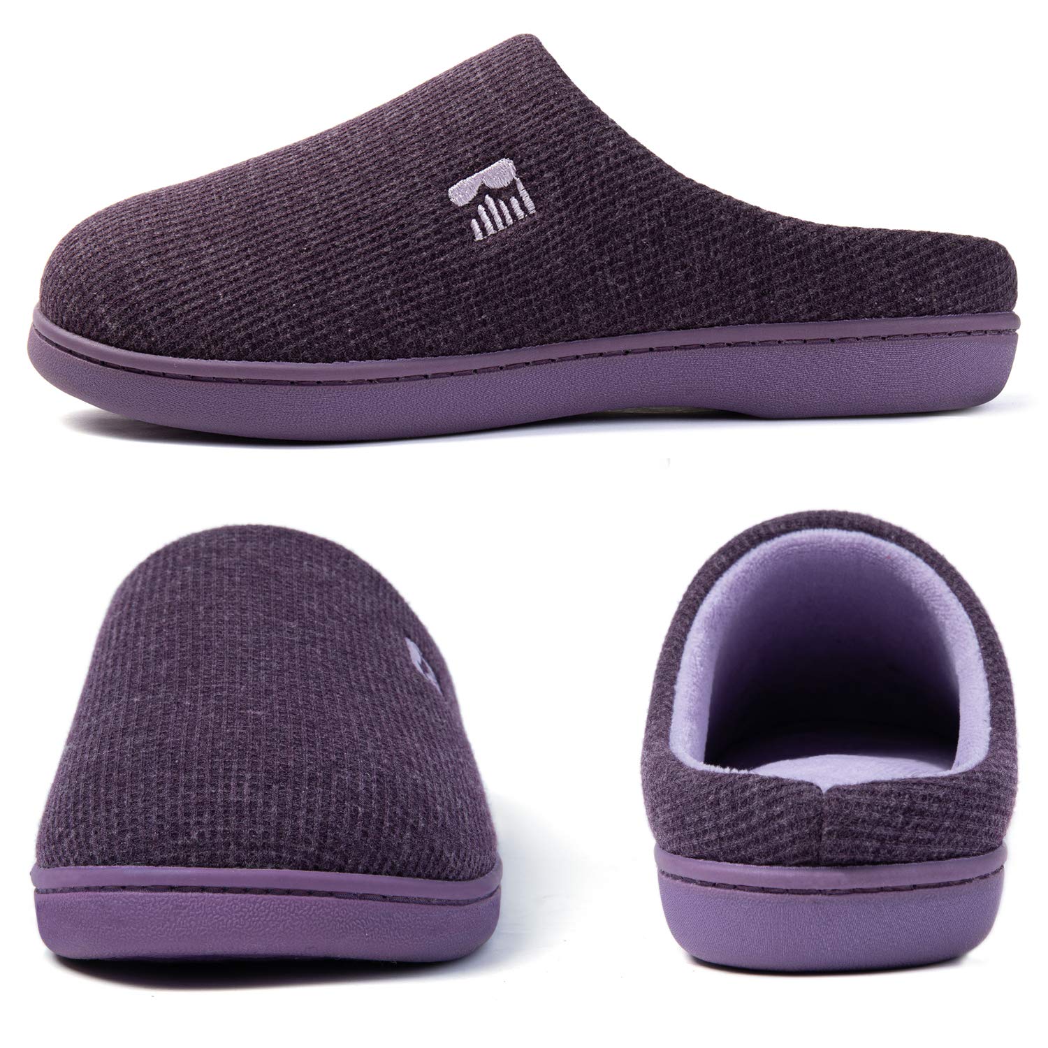RockDove Women's Original Two-Tone Memory Foam Slipper, Size 9-10 US Women, Eggplant