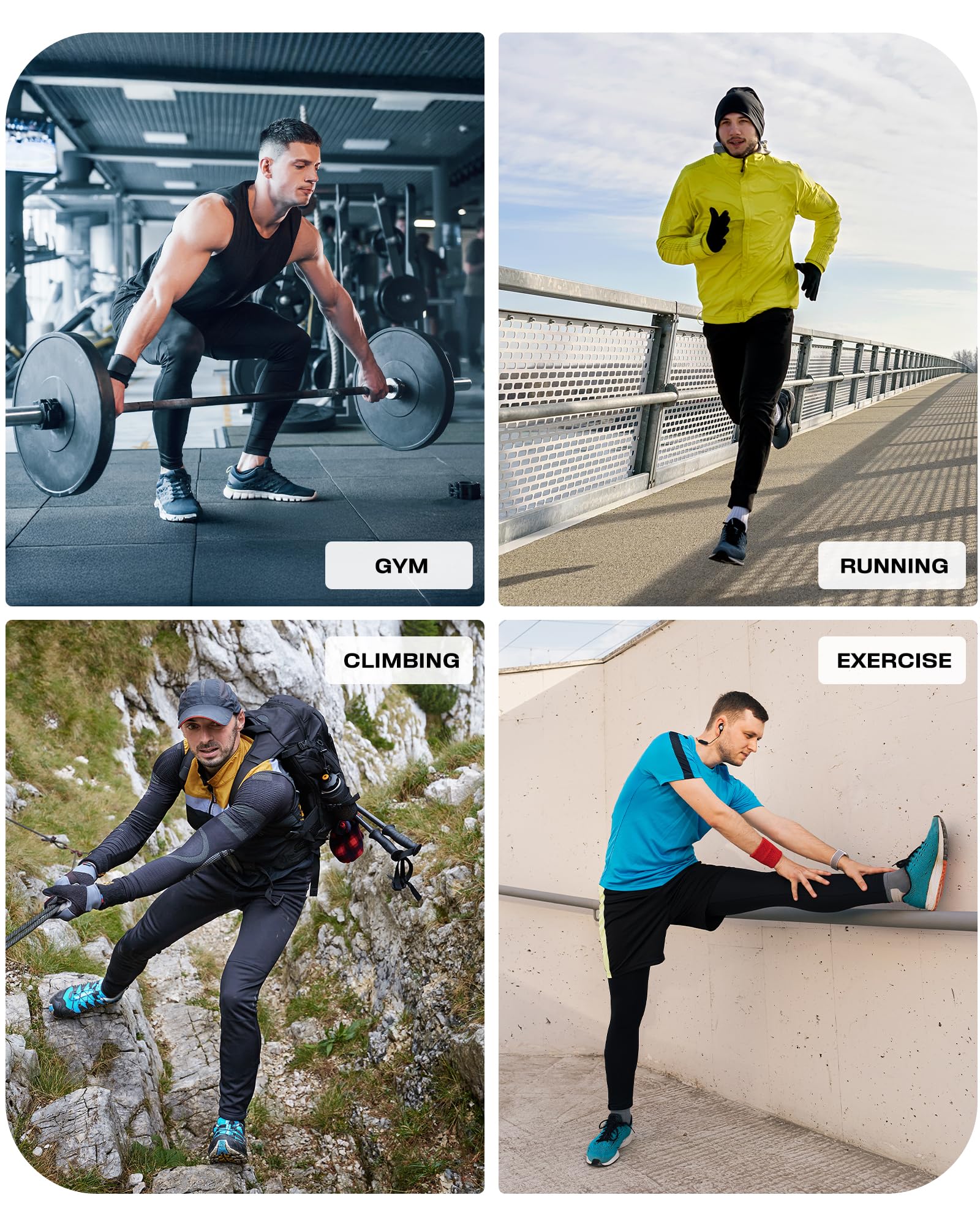 5 Pack Men's Sweatpants with Zipper Pockets Stretch Lightweight Athletic Track Activewear Pants for Men Joggers Running Workout Gym,M