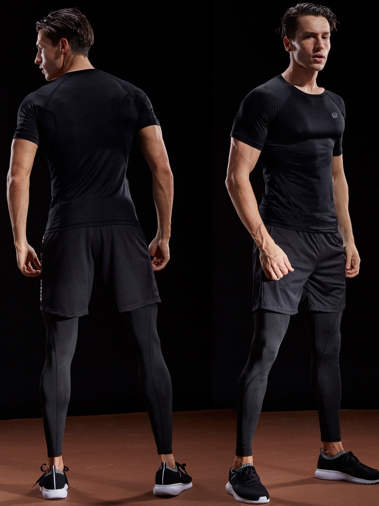 NELEUS Men's 3 Pack Compression Baselayer Athletic Workout T Shirts,5022,Black,Black(Grey),Black(red),XL,EU 2XL