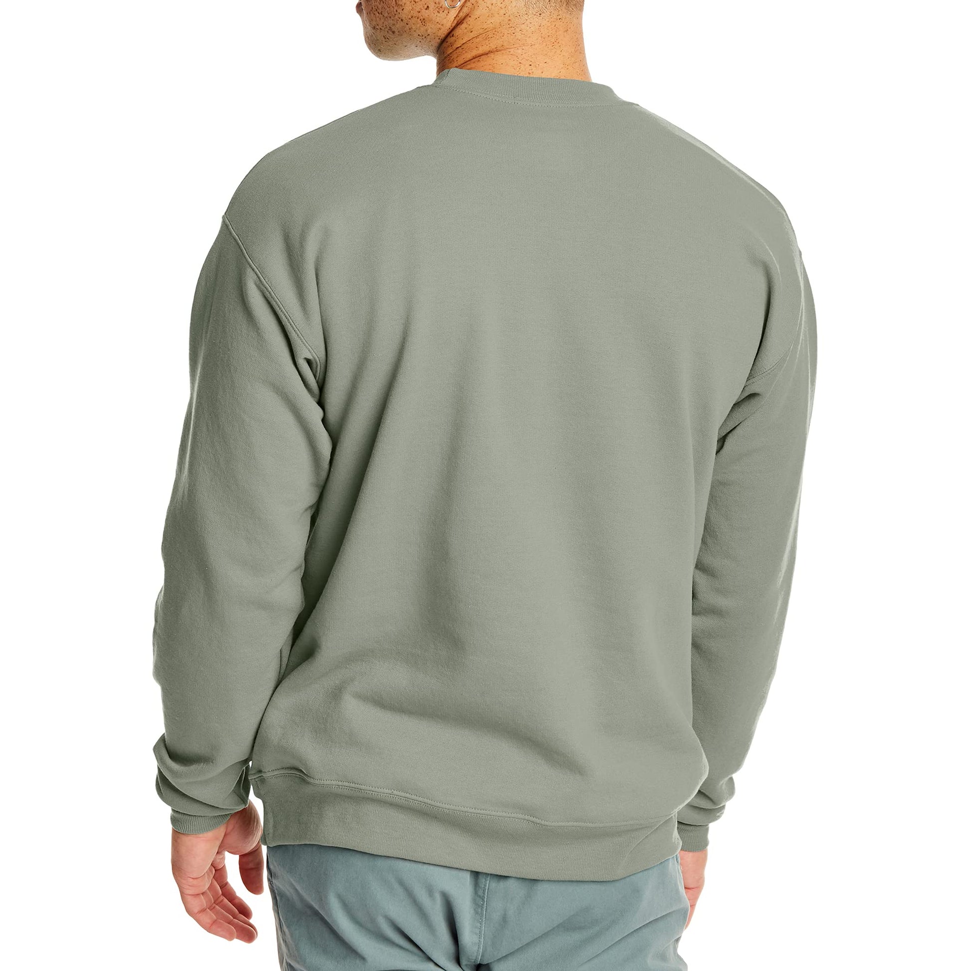Hanes Men's EcoSmart Sweatshirt, stonewashed green, Medium