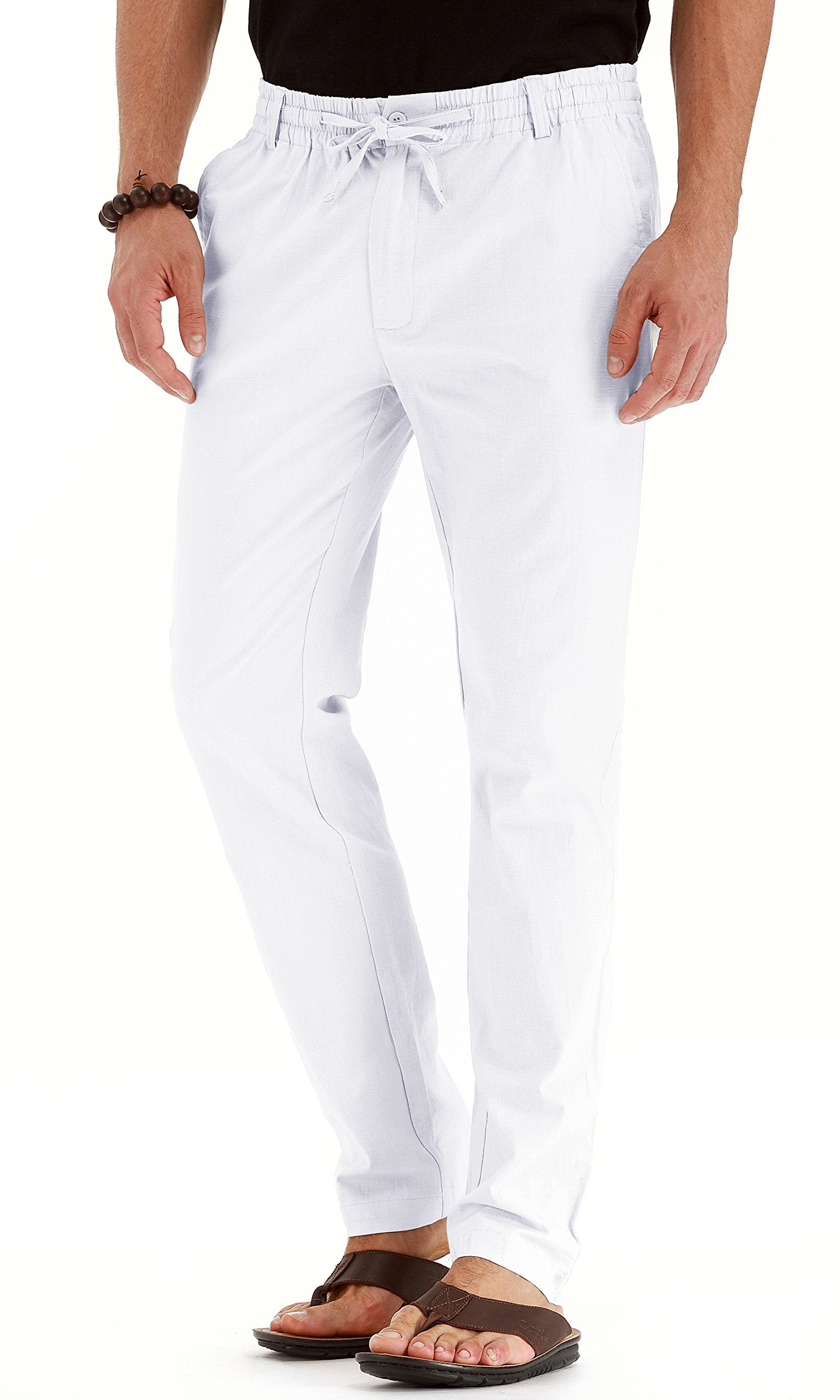 Sailwind Men's Drawstring Linen Pants Casual Summer Beach Loose Trousers