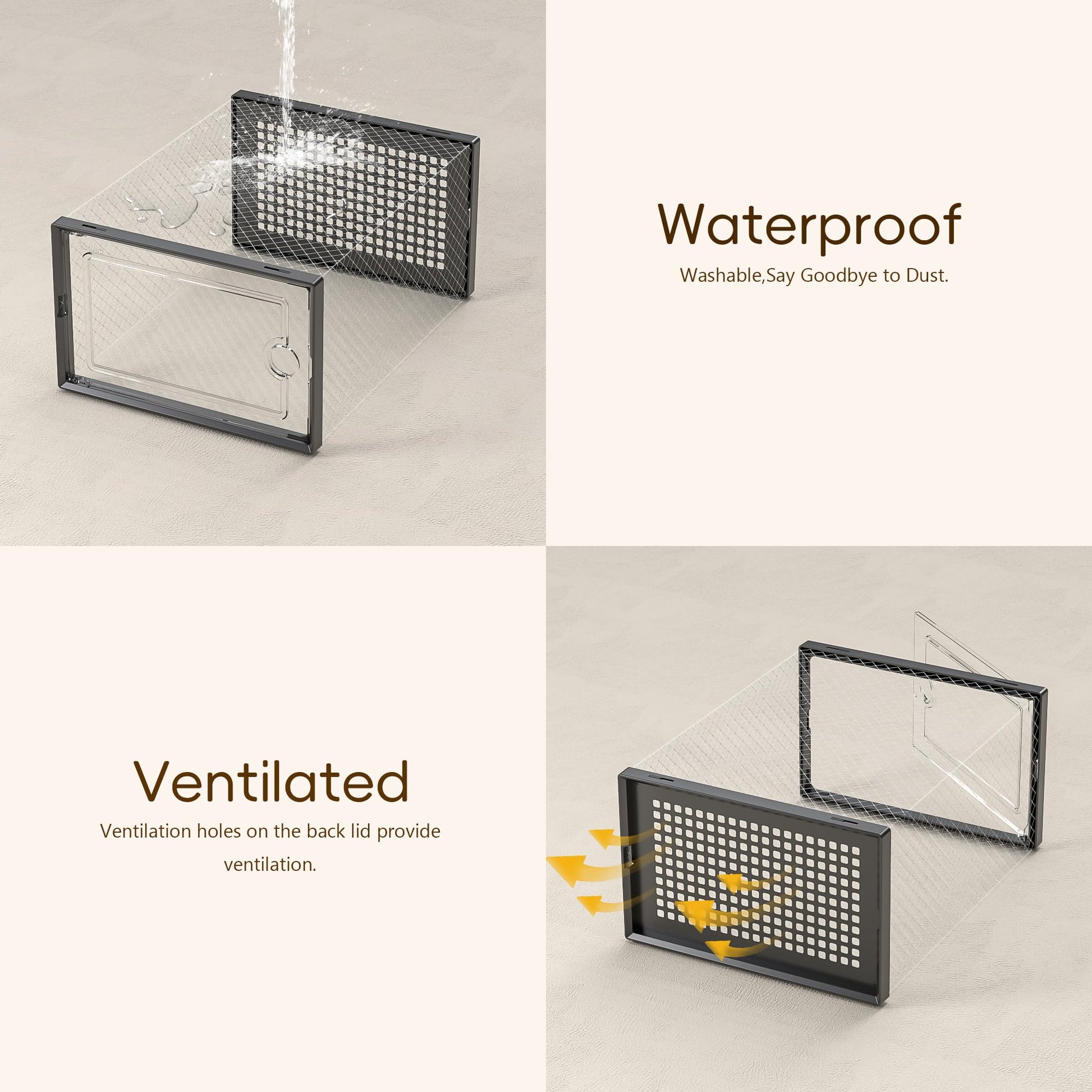 Kuject X-Large Shoe Storage Boxes Organizers Clear Plastic Stackable 12 Pack, Shoe Rack & Holder Substitute, Sneaker Containers, Toy Storage Organizer Bins for Entryway, Closet, Under Bed, Black