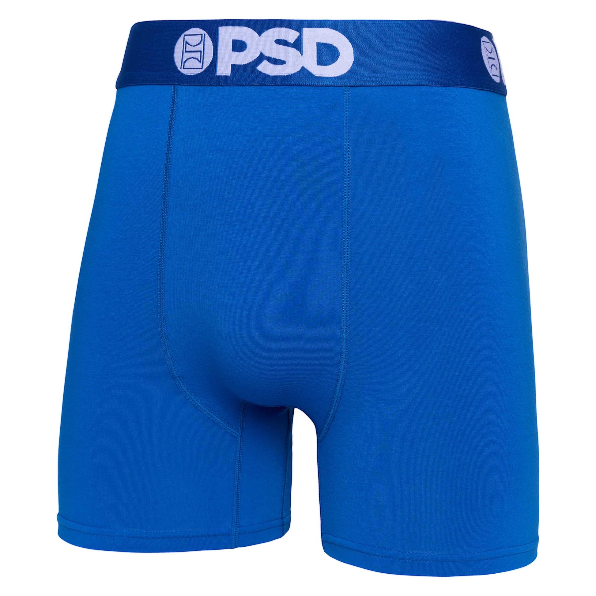 PSD Underwear Mens Boxer Briefs - Solid Sky 3 Pack, 5 Inch Inseam, Moisture-Wicking, Boxer Briefs for Men Pack, Large
