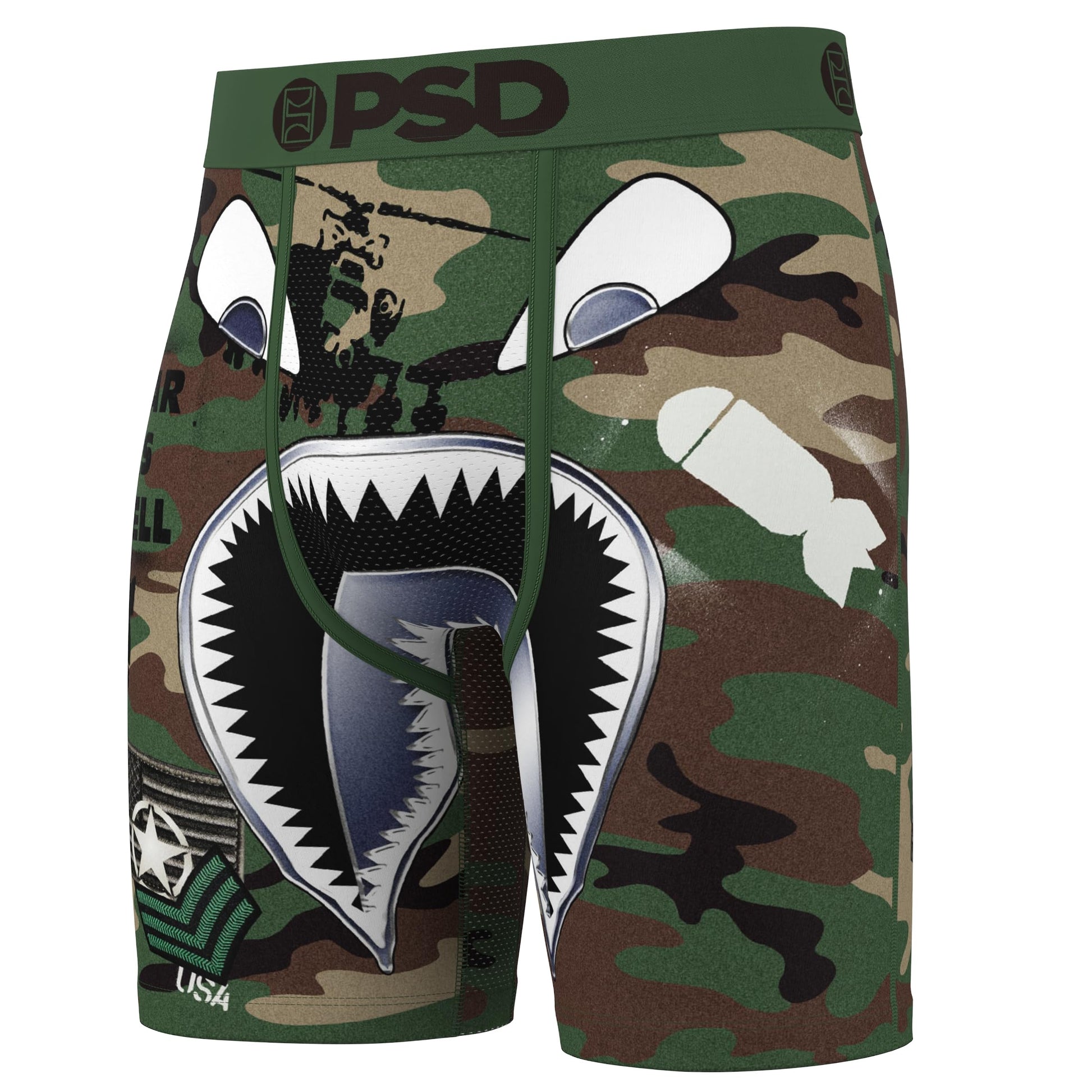 PSD Underwear Mens Boxer Briefs - Warface Militia 3 Pack, 7 Inch Inseam, Moisture-Wicking, Boxer Briefs for Men Pack, Size M