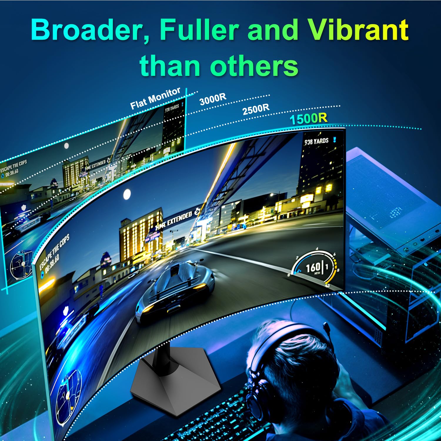 SANSUI Curved Monitor 27 inch 100Hz USB Type-C Computer Monitor with Speakers Built in丨FHD 1080p丨HDR丨110% sRGB丨1500R丨VESA Compatible,for Tablet,Desktop,Laptop and PC Work Gaming