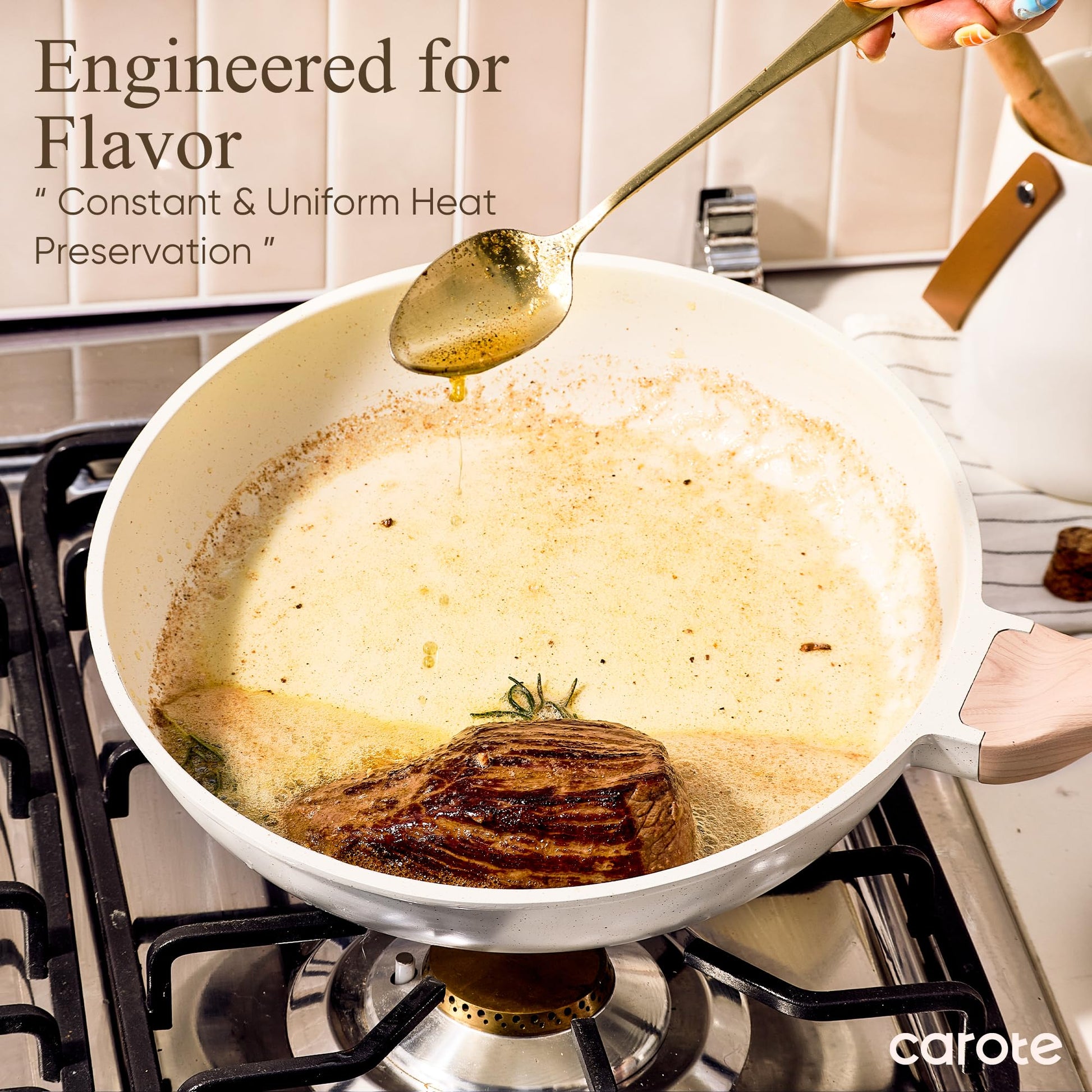 CAROTE 14 Pcs Pots and Pans Set Nonstick,Cookware Set Kitchen Cooking Set with Utensil and Pan Protectors