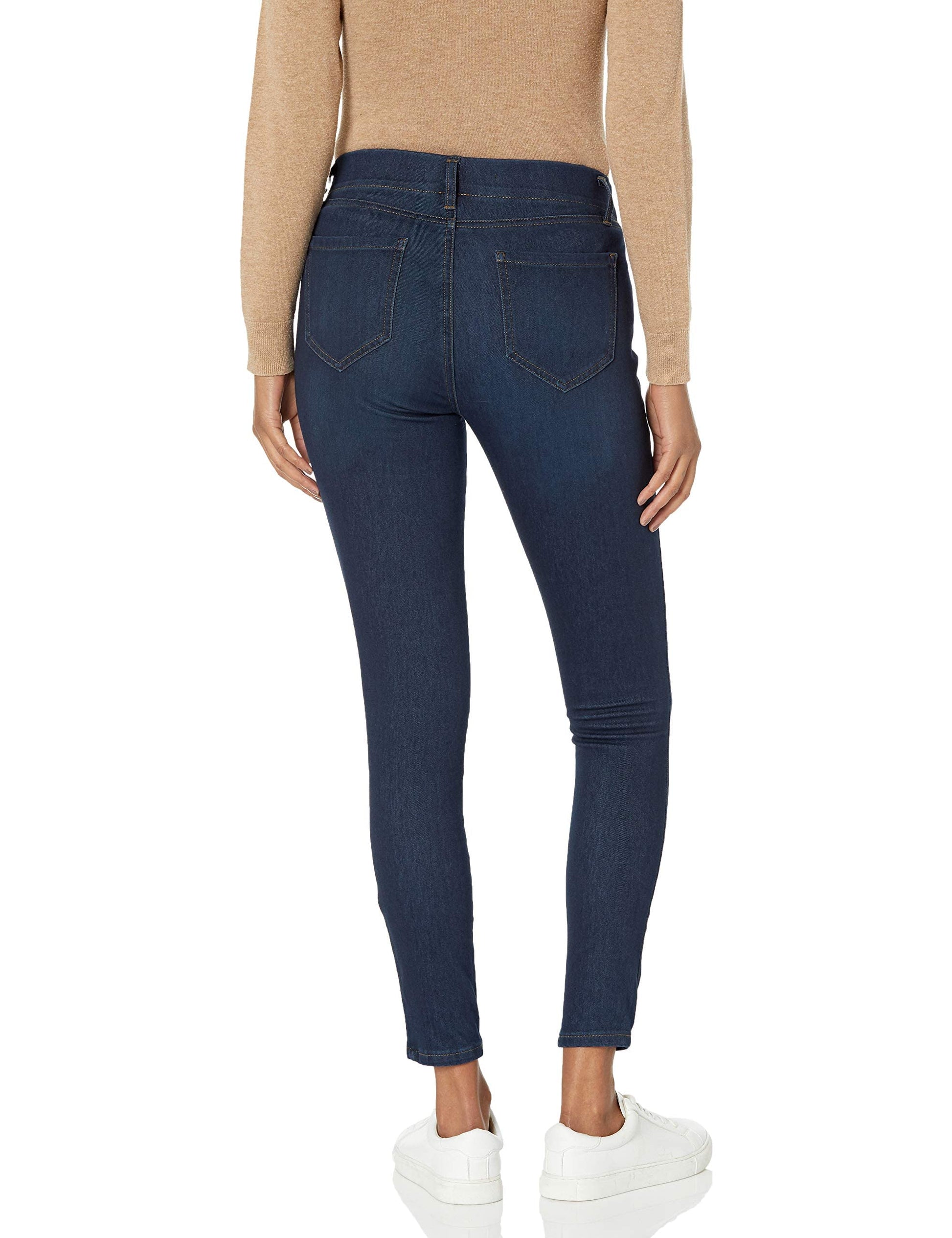 Amazon Essentials Women's Pull-On Stretchy Knit Jegging (Available in Plus Size), Dark Wash, Small Short