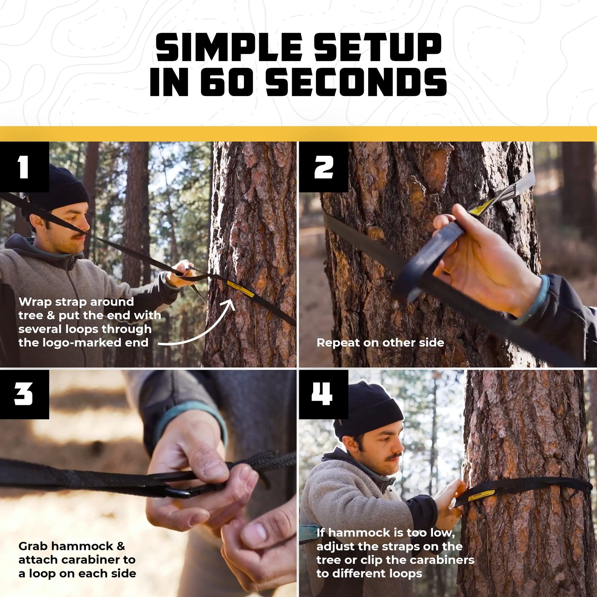 Wise Owl Outfitters Hammock for Camping Single Hammocks Gear for The Outdoors Backpacking Survival or Travel - Portable Lightweight Parachute Nylon SO Black & Grey