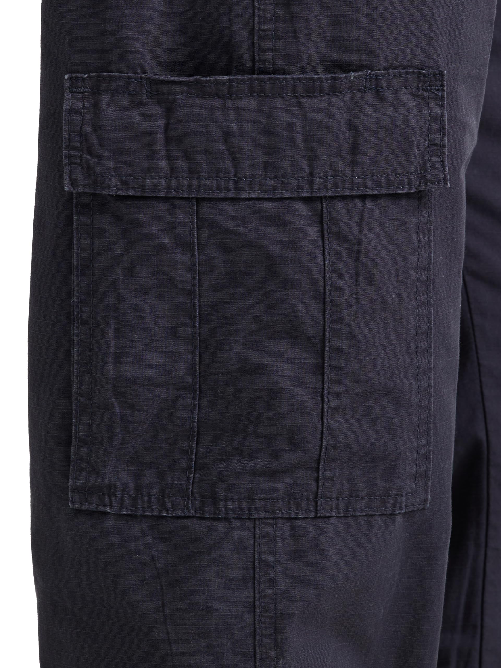 Wrangler Authentics Men's Twill Relaxed Fit Cargo Pant (Logan), Navy Ripstop, 33W x 30L