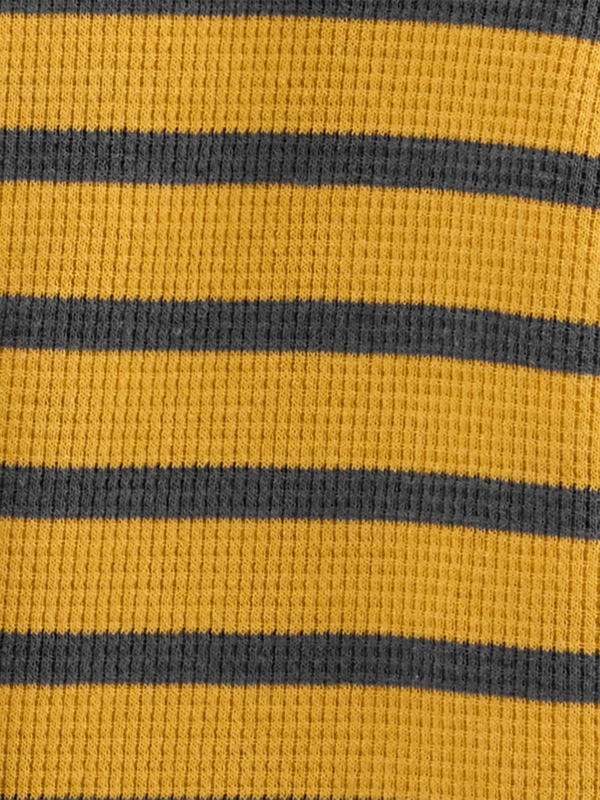 Simple Joys by Carter's Boys' 3-Pack Thermal Long Sleeve Shirts, Grey/Navy Heather/Yellow Stripe, 6-9 Months