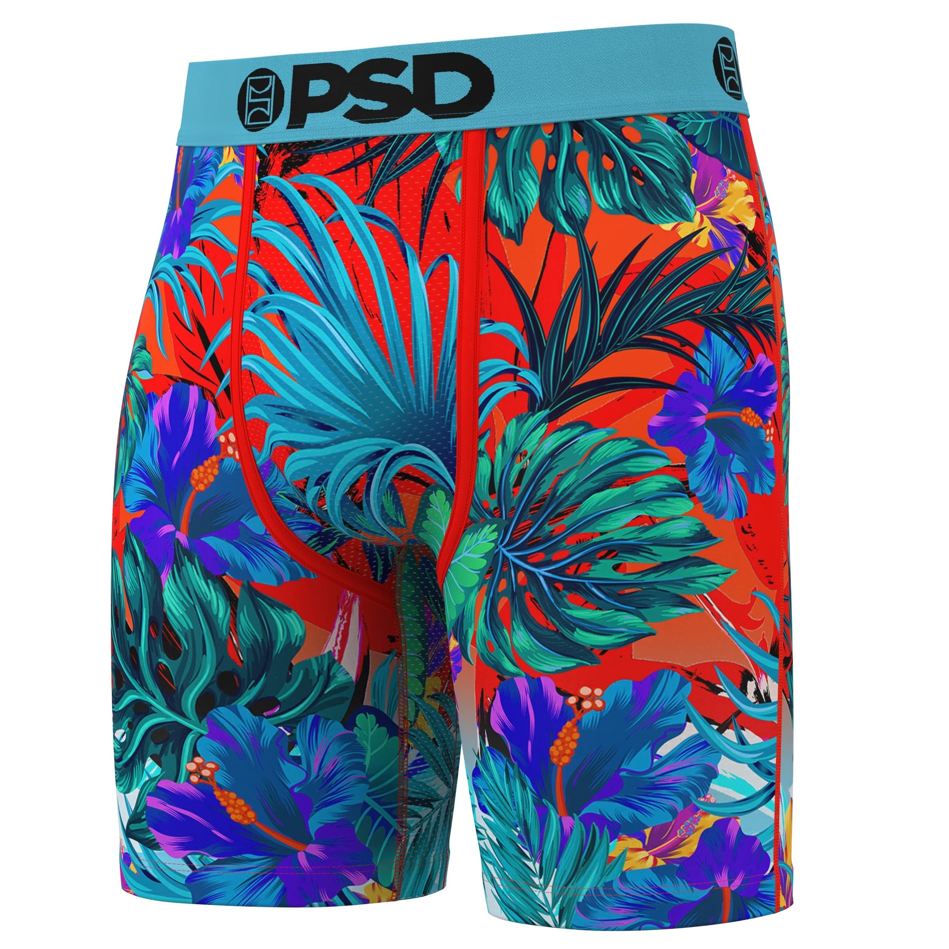 PSD Men's Boxer Briefs - Tropics 6 Pack, 7 Inch Inseam, Moisture-Wicking Boxer Briefs for Men Pack, Size Small
