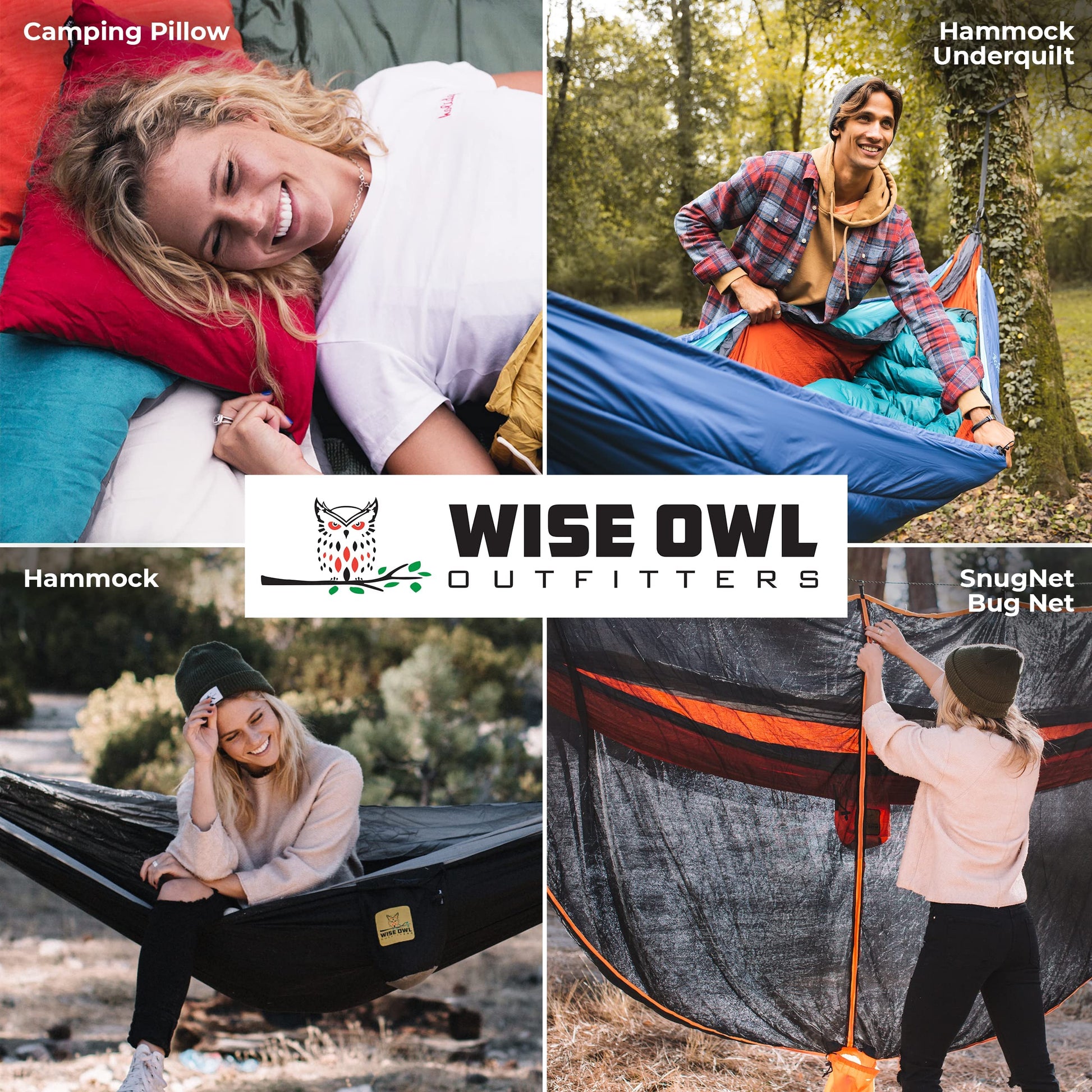 Wise Owl Outfitters Hammock for Camping Single Hammocks Gear for The Outdoors Backpacking Survival or Travel - Portable Lightweight Parachute Nylon SO Black & Grey