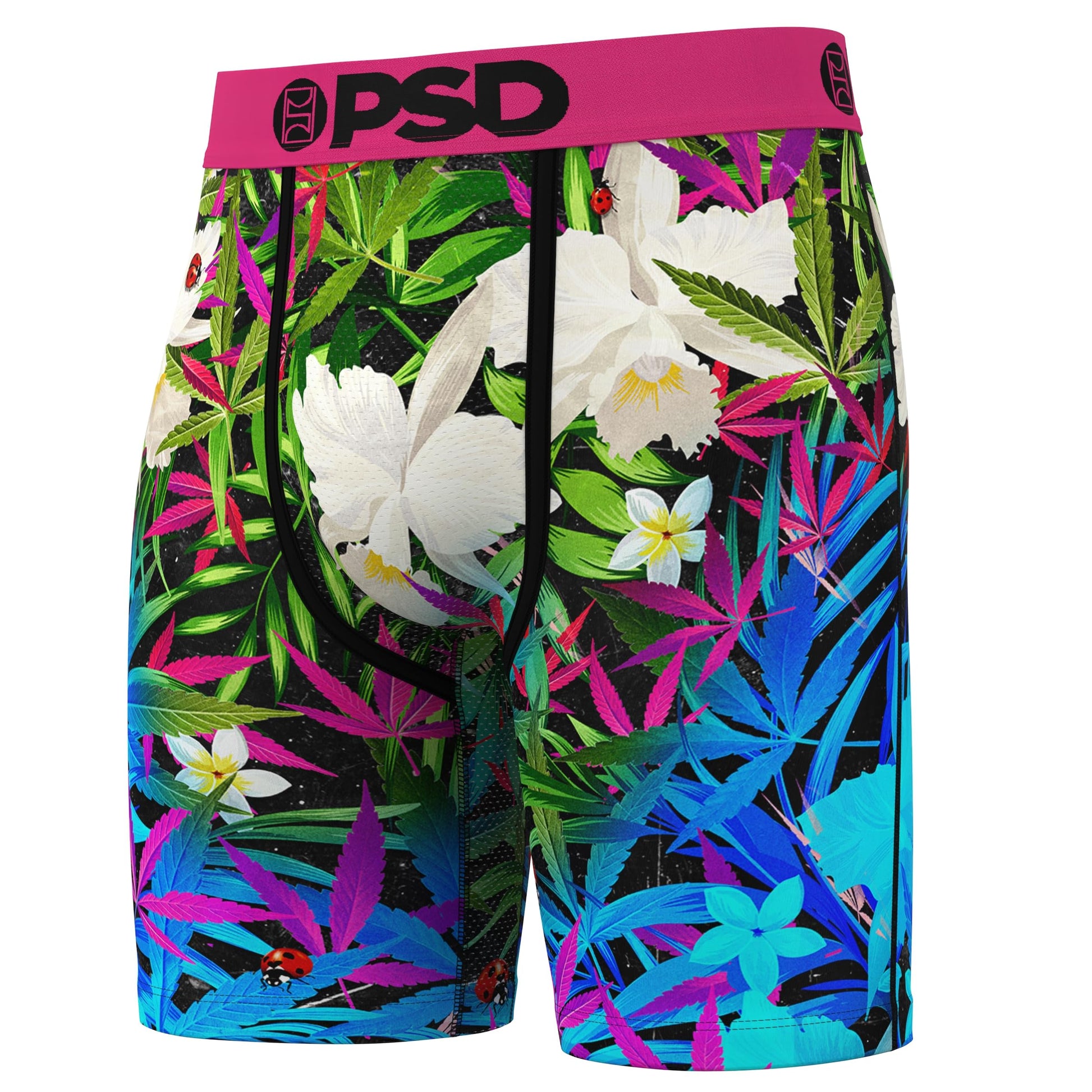 PSD Men's Boxer Briefs - Tropics 6 Pack, 7 Inch Inseam, Moisture-Wicking Boxer Briefs for Men Pack, Size Small