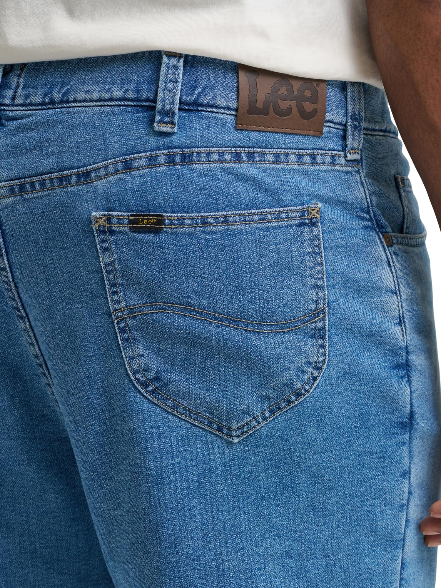 Lee Men's Big & Tall Legendary Relaxed Straight Jean, Coast-Gray Fleece Lined