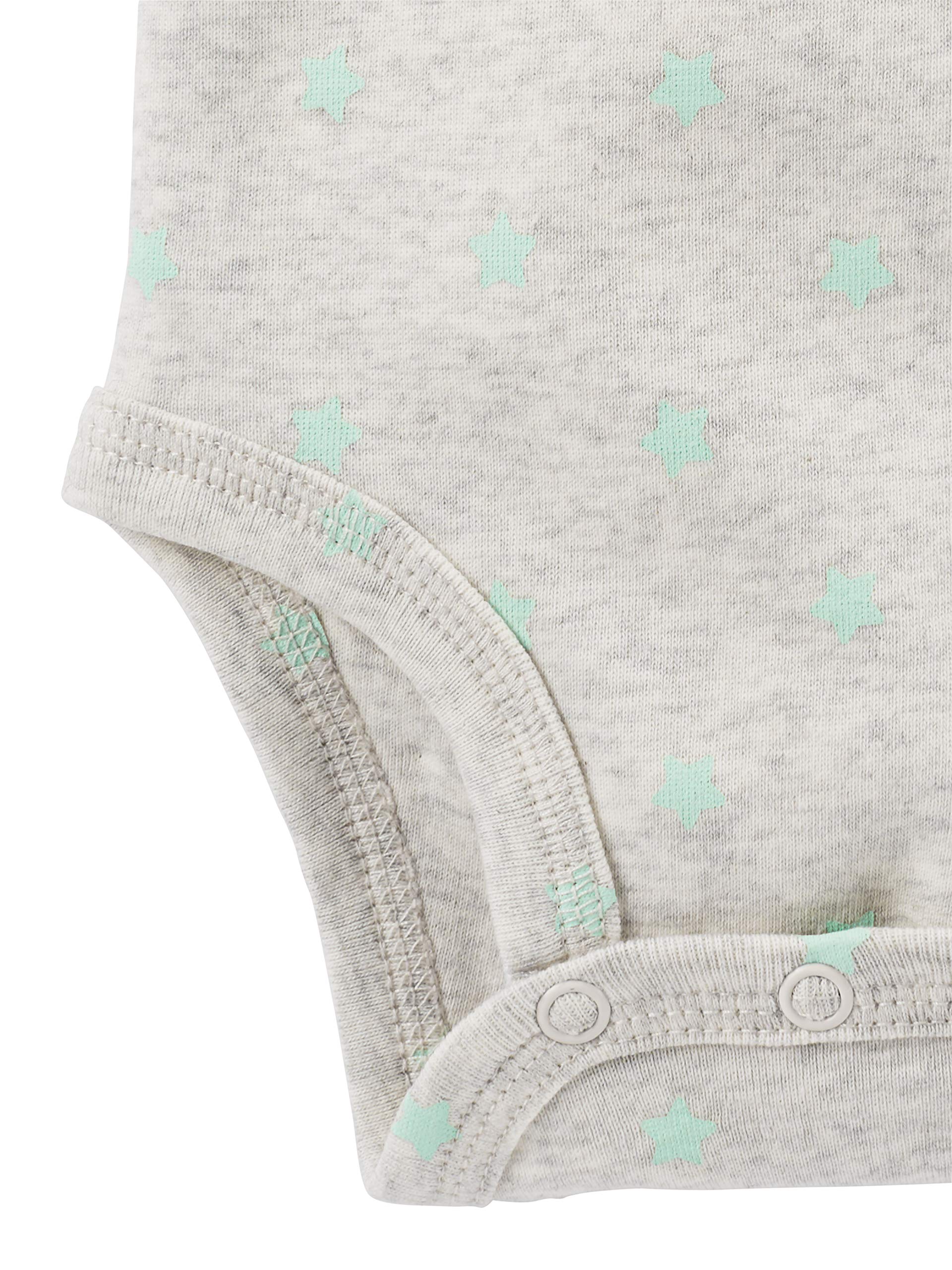 Simple Joys by Carter's Baby 6-Piece Bodysuits (Short and Long Sleeve) and Pants Set, Grey/Mint Green/Elephant/Lamb, 0-3 Months