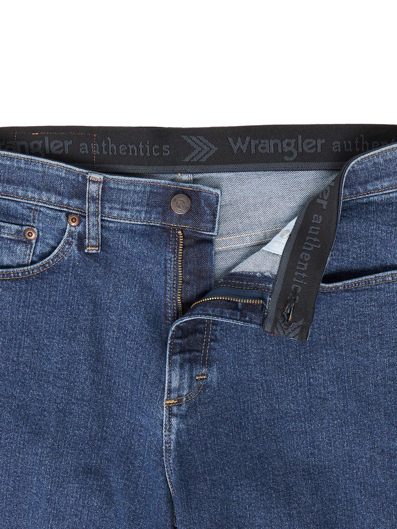 Wrangler Authentics mens Comfort Flex Waistband Denim Shorts, Dark Stonewash, 36 US