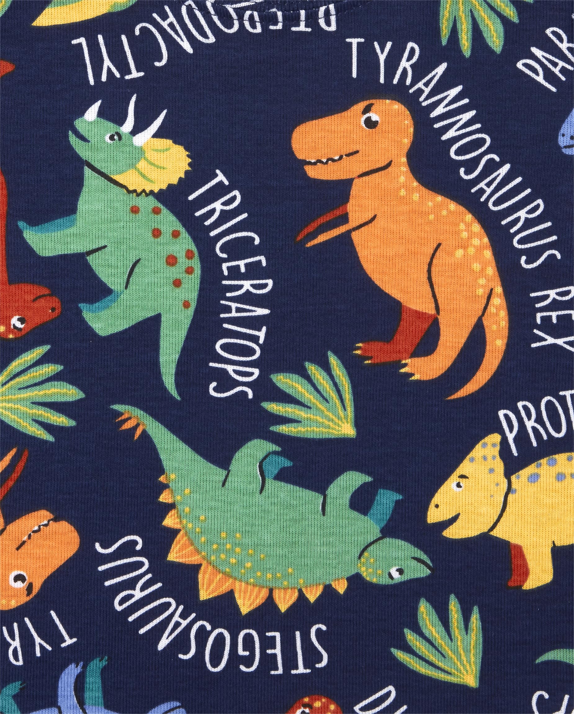 The Children's Place Baby Boys And Toddler Snug Fit 100% Cotton Short Sleeve Top Pants 2 Piece Pajama Set, Smart Dinos, 3T US