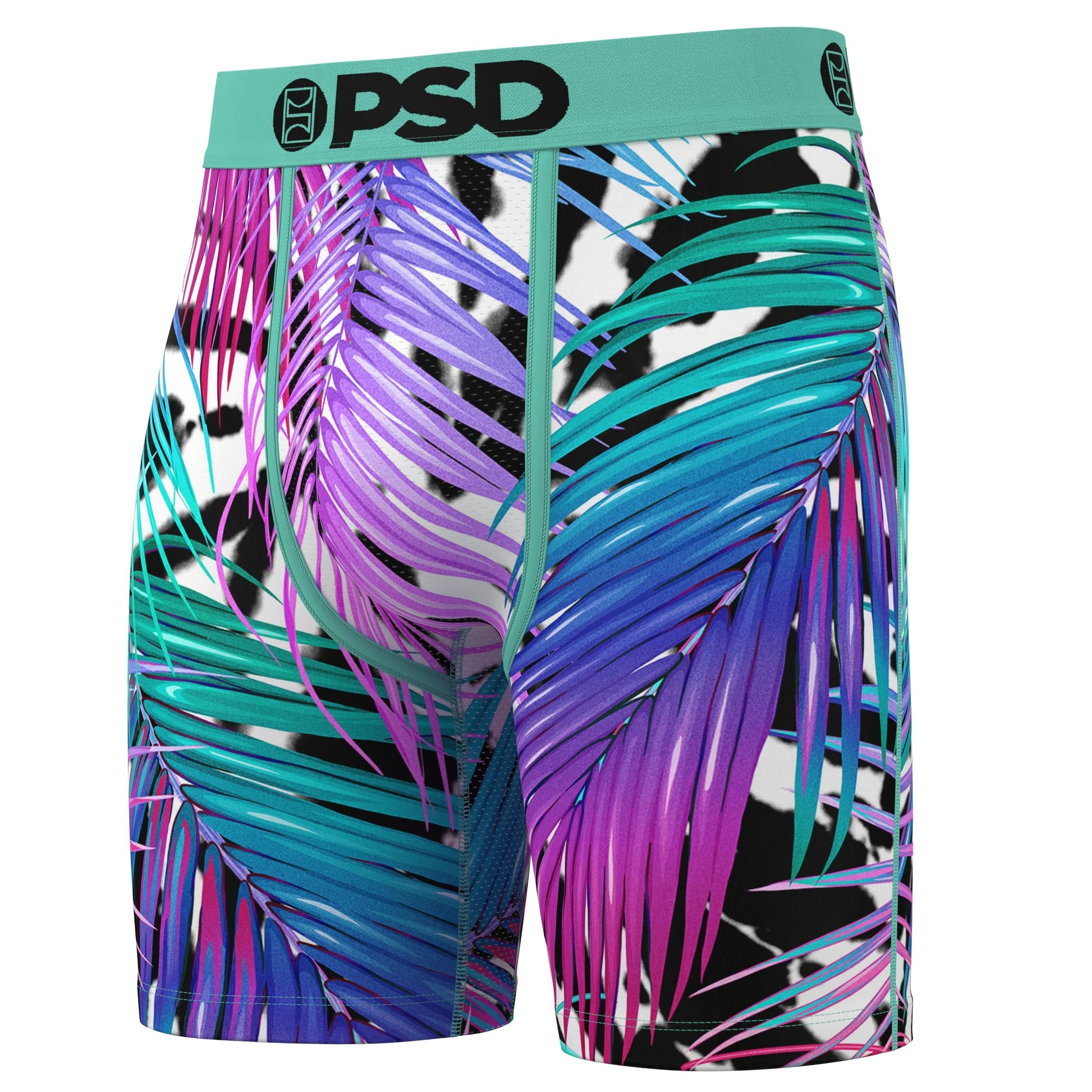 PSD Men's Boxer Briefs - Tropics 6 Pack, 7 Inch Inseam, Moisture-Wicking Boxer Briefs for Men Pack, Size Small