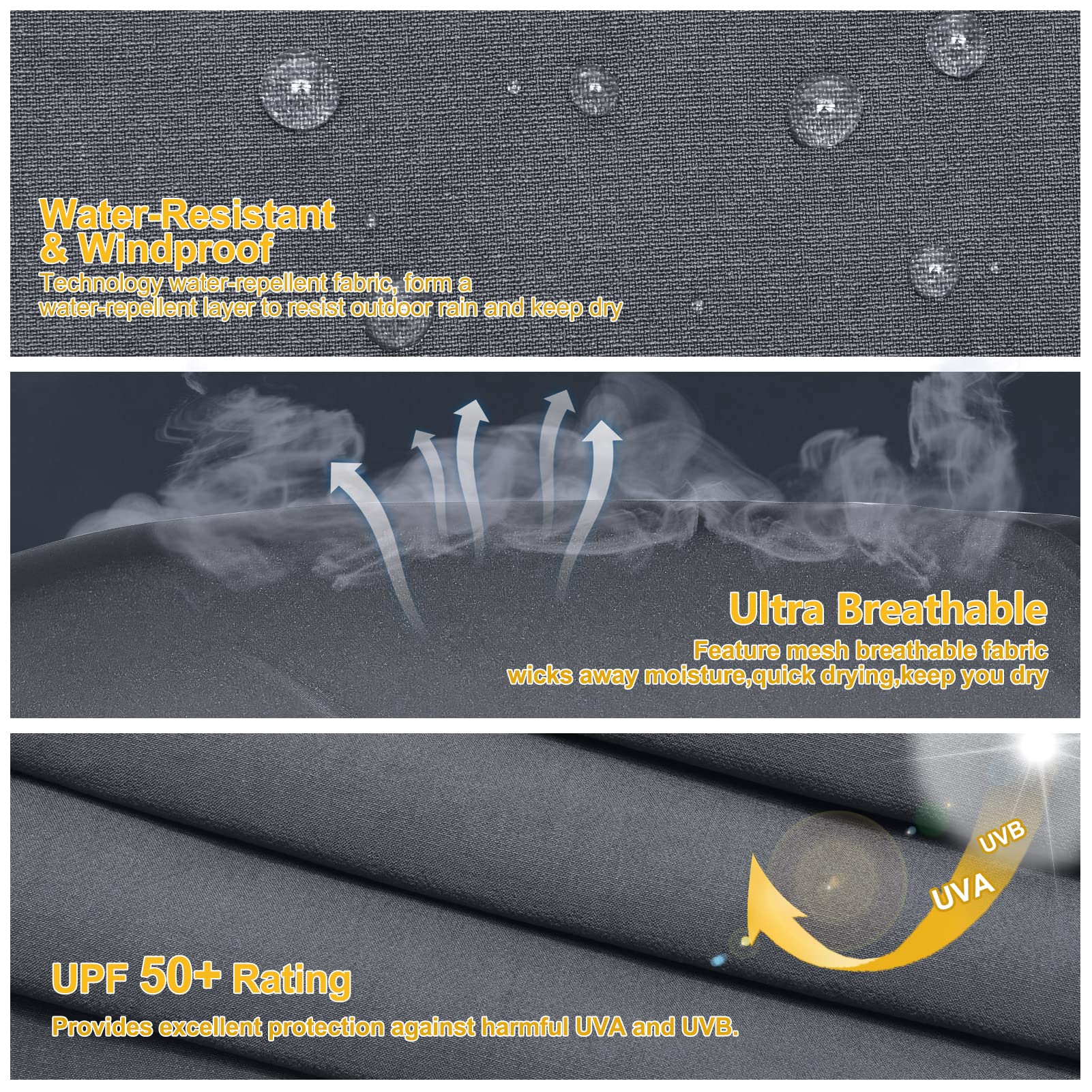 MOCOLY Women's Cargo Hiking Pants Elastic Waist Quick Dry Lightweight Water Resistant Long Pants Trousers UPF 50+ Grey XL