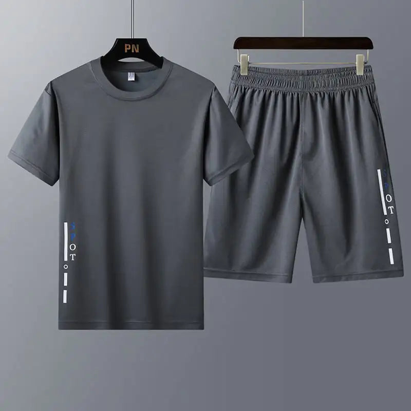 Youth Trend Short-Sleeved T-Shirt Two-Piece Sportswear