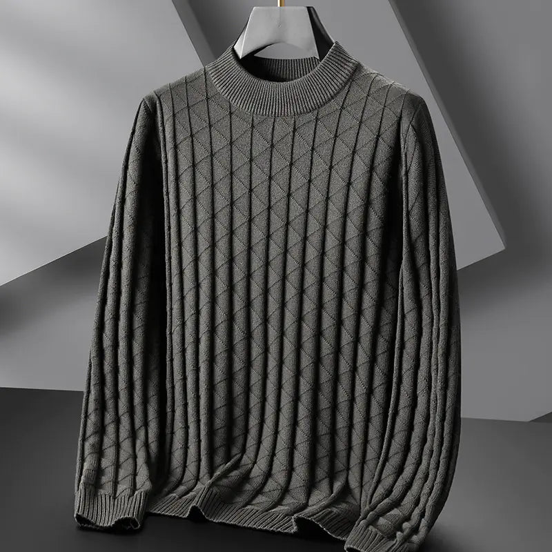 Plus Size Men's Loose Knit Round Neck Sweater
