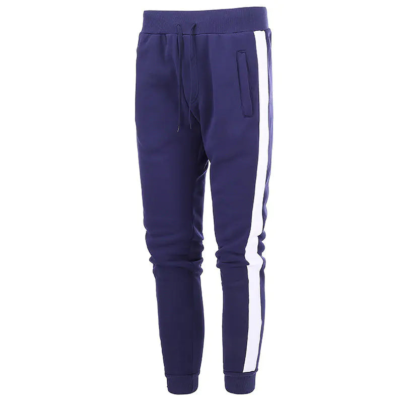 Men's Casual Sports Pants with Stitching Details