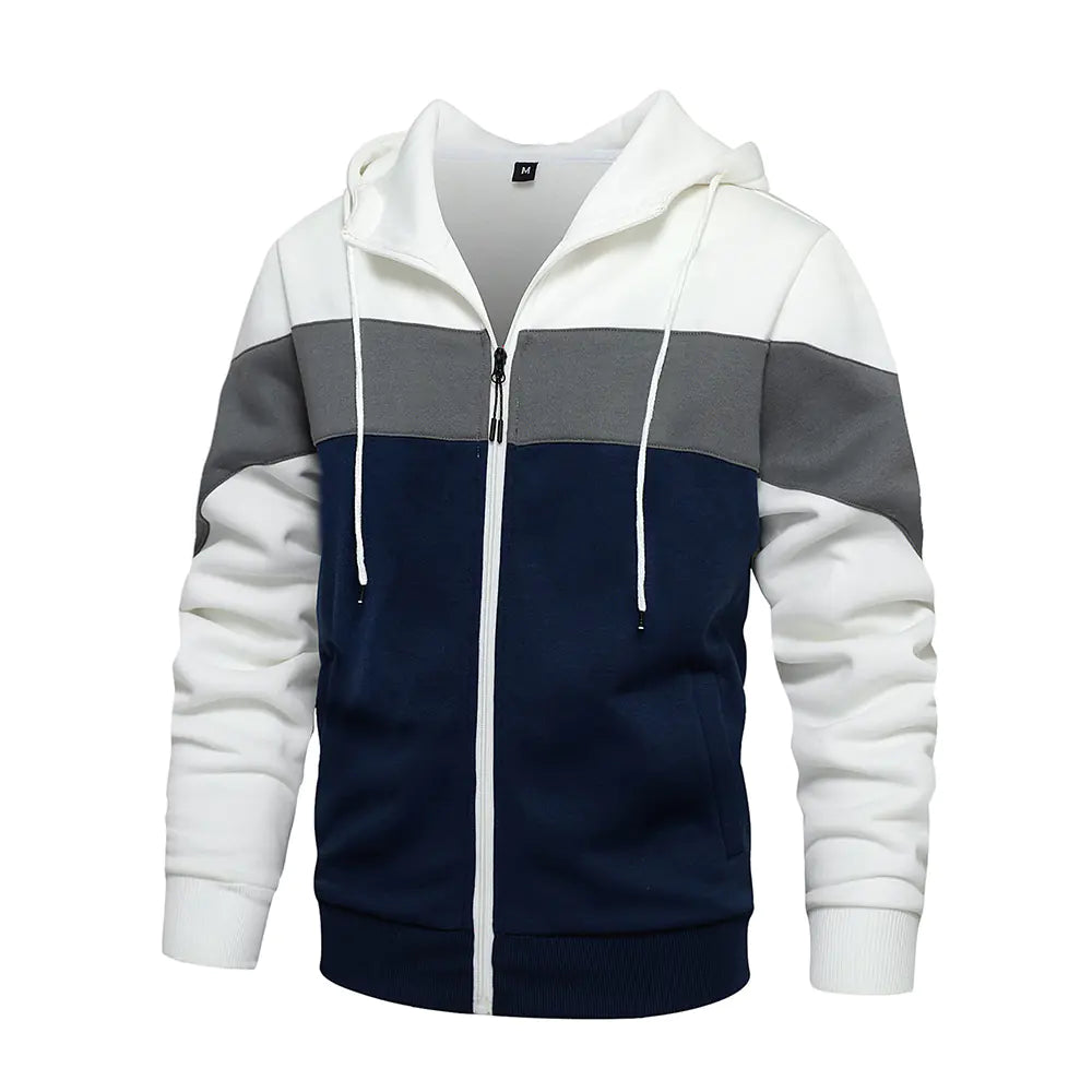 Men's Vintage Trend Clashing Color Sweatshirt Jacket