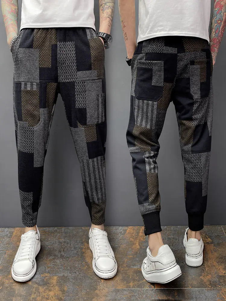 Nine-Point Stretch Harem Pants with Big Pockets