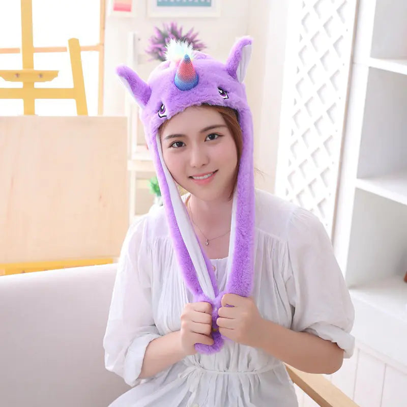 Moving Ears Unicorn Headband Plush Toy
