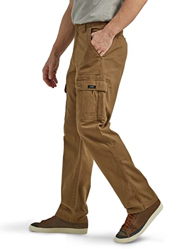 Wrangler Authentics Men's Relaxed Fit Stretch Cargo Pant, Kangaroo, 38W x 30L