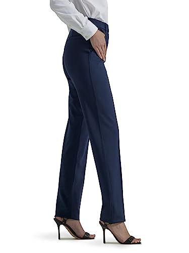 Lee Womens Ultra Lux Comfort Any Wear Straight Leg Pants, Emperor Navy, 14 US