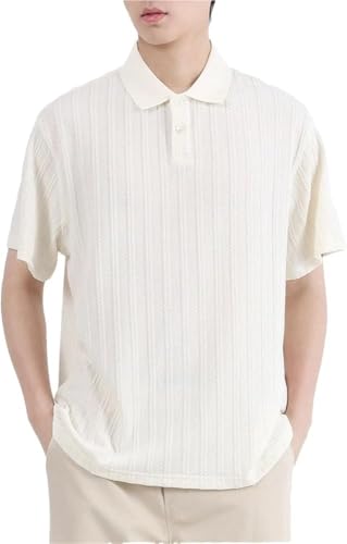 Quick Dry Athletic Polo Shirts Men Performance Lightweight Short Sleeve Moisture Wicking Button Casual Golf T-Shirts(Apricot,Medium)